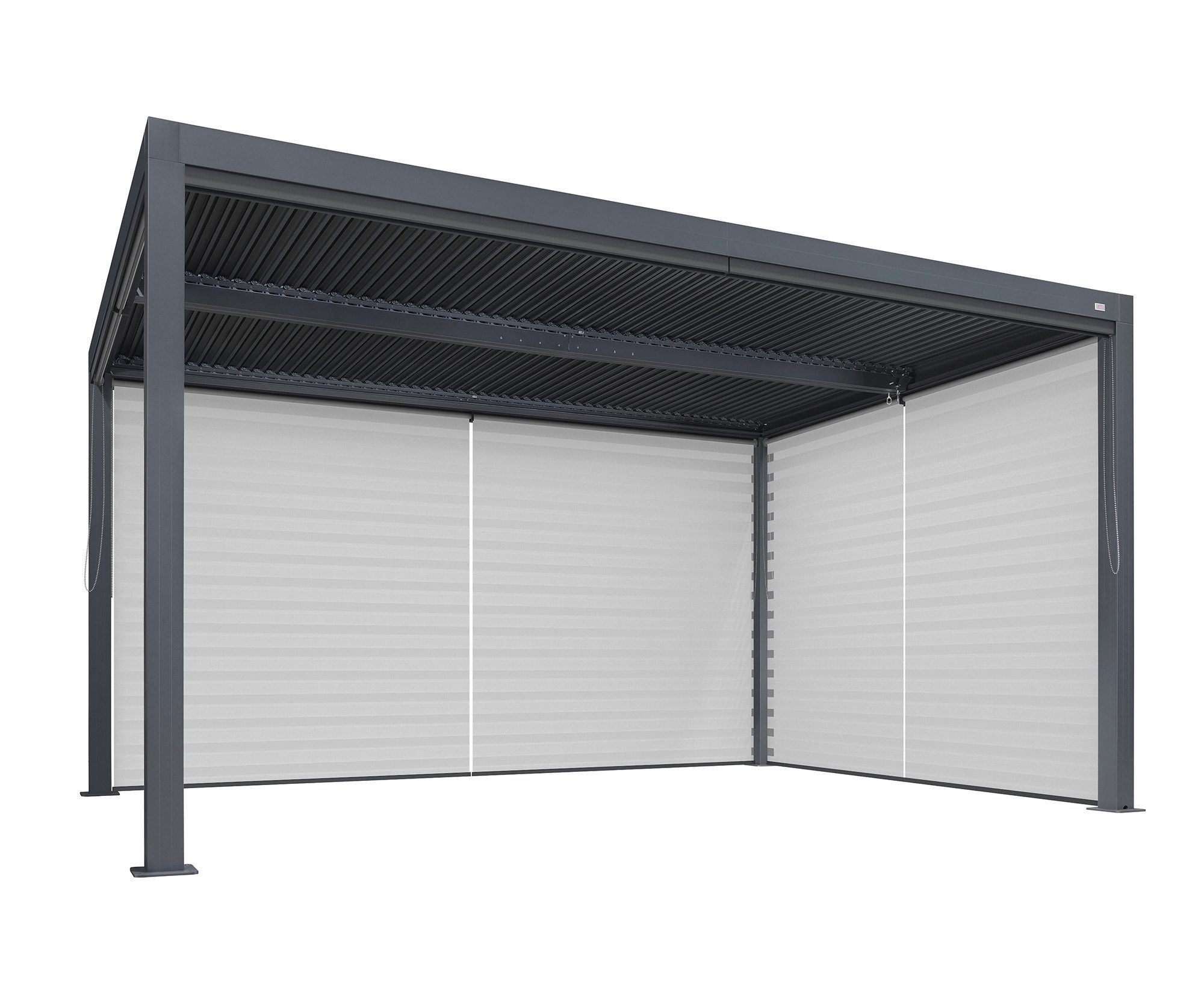 PURPLE LEAF Pergola Terrassenüberdachung mit Sonnenrollo, Gartenpavillon mit Lamellendach