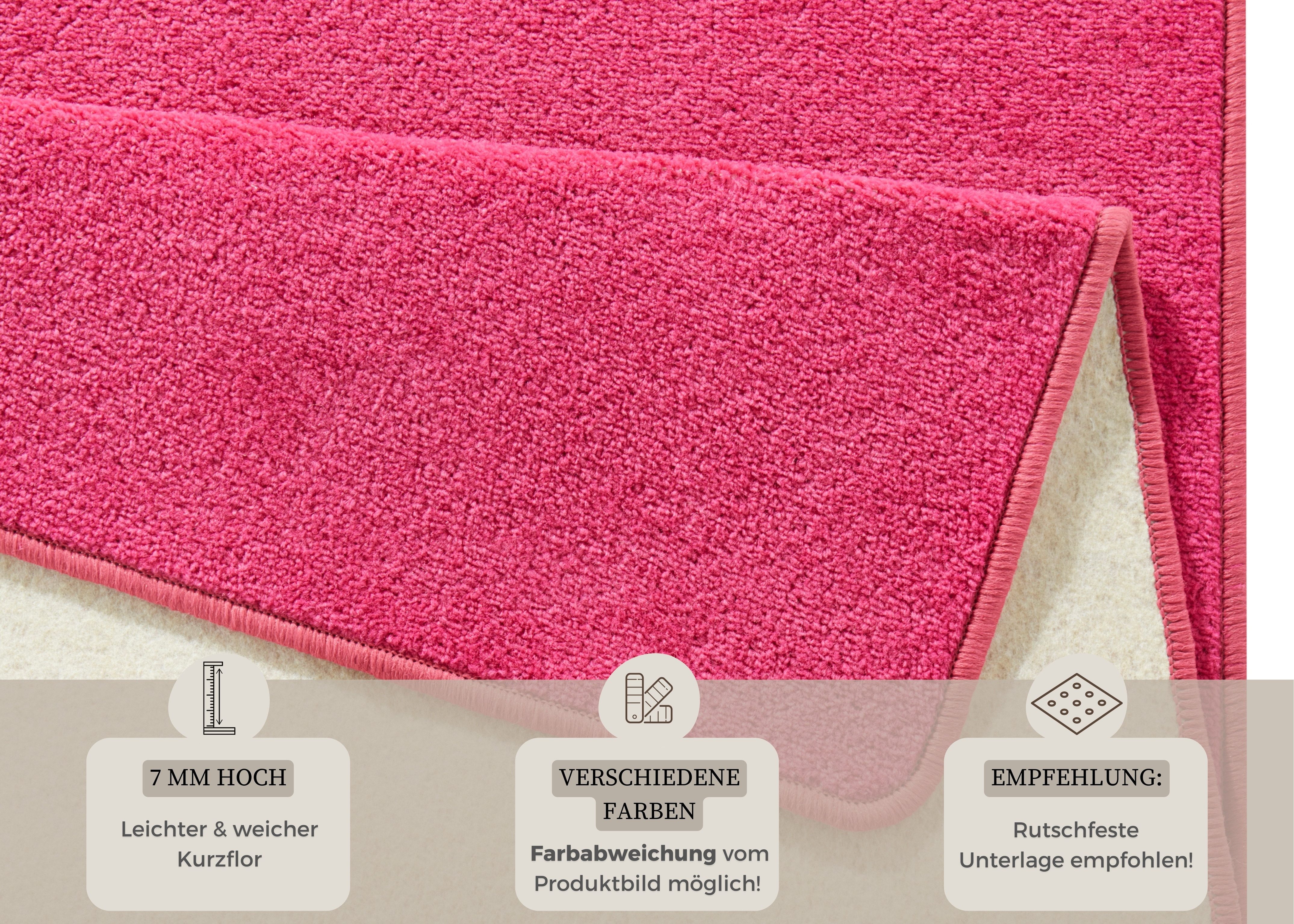 HANSE Home Teppich Fancy, rechteckig, Höhe: 7 mm, Kurzflor, Läufer, uni, gekettelt, Wohnzimmer, Schlafzimmer, Esszimmer