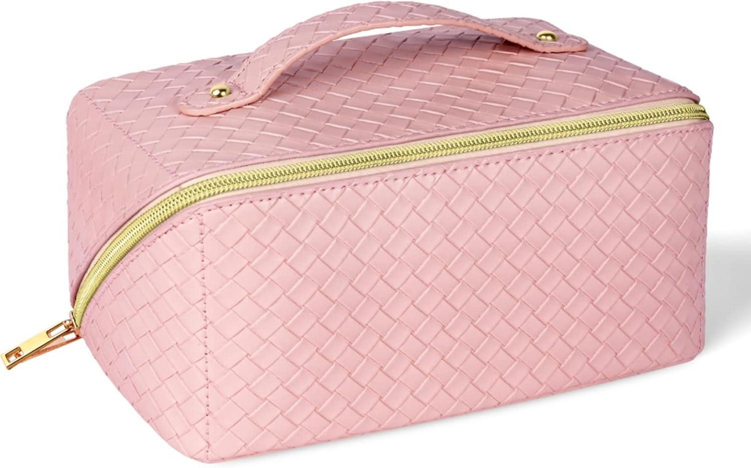 LuxusKollektion Kosmetiktasche Reise Kosmetiktasche PU Leder Make-up Tasche wasserdicht groß Rosa