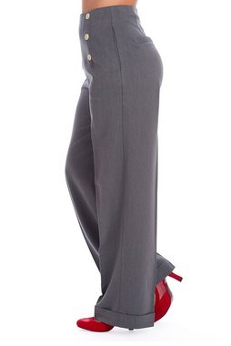 Banned Marlene-Hose Retro Adventures Ahead Grau Vintage Trousers 40er Jahre Stil