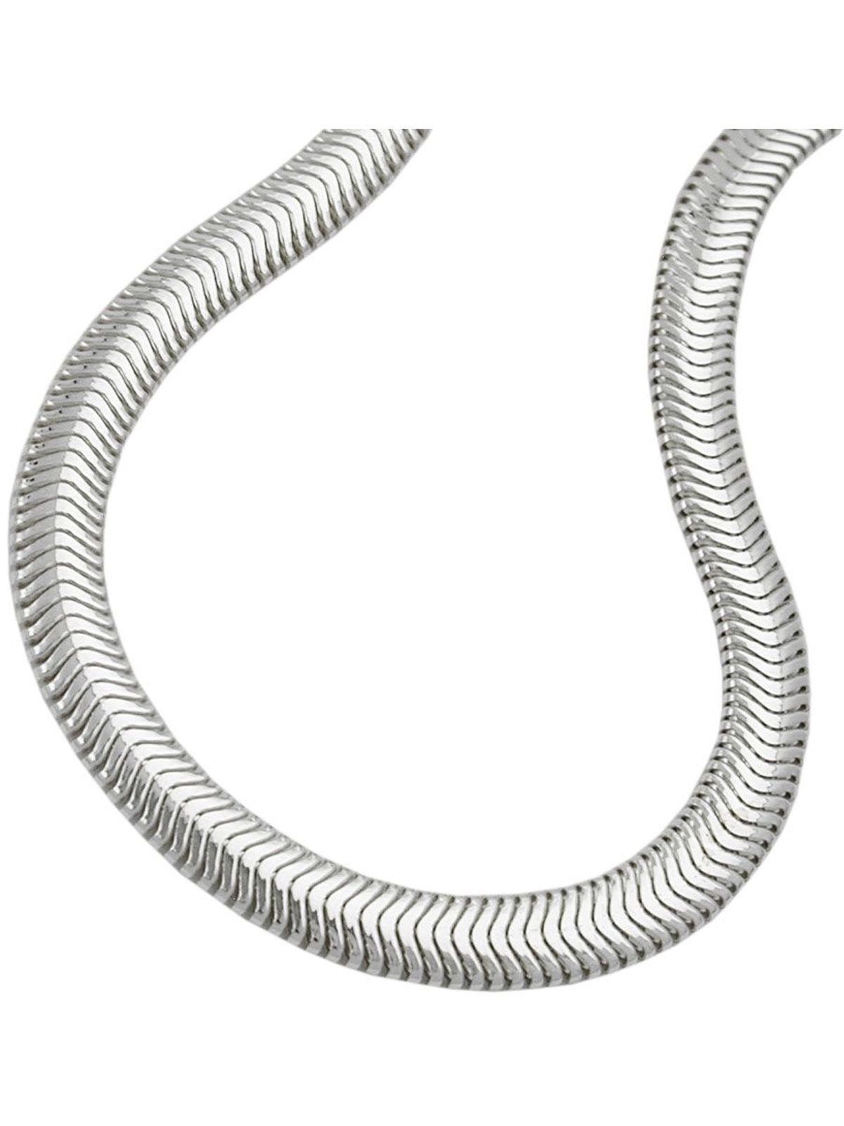 Silber (1-tlg) Silberkette Schlangenkette 50cm 6x2mm glänzend 925 flache Gallay