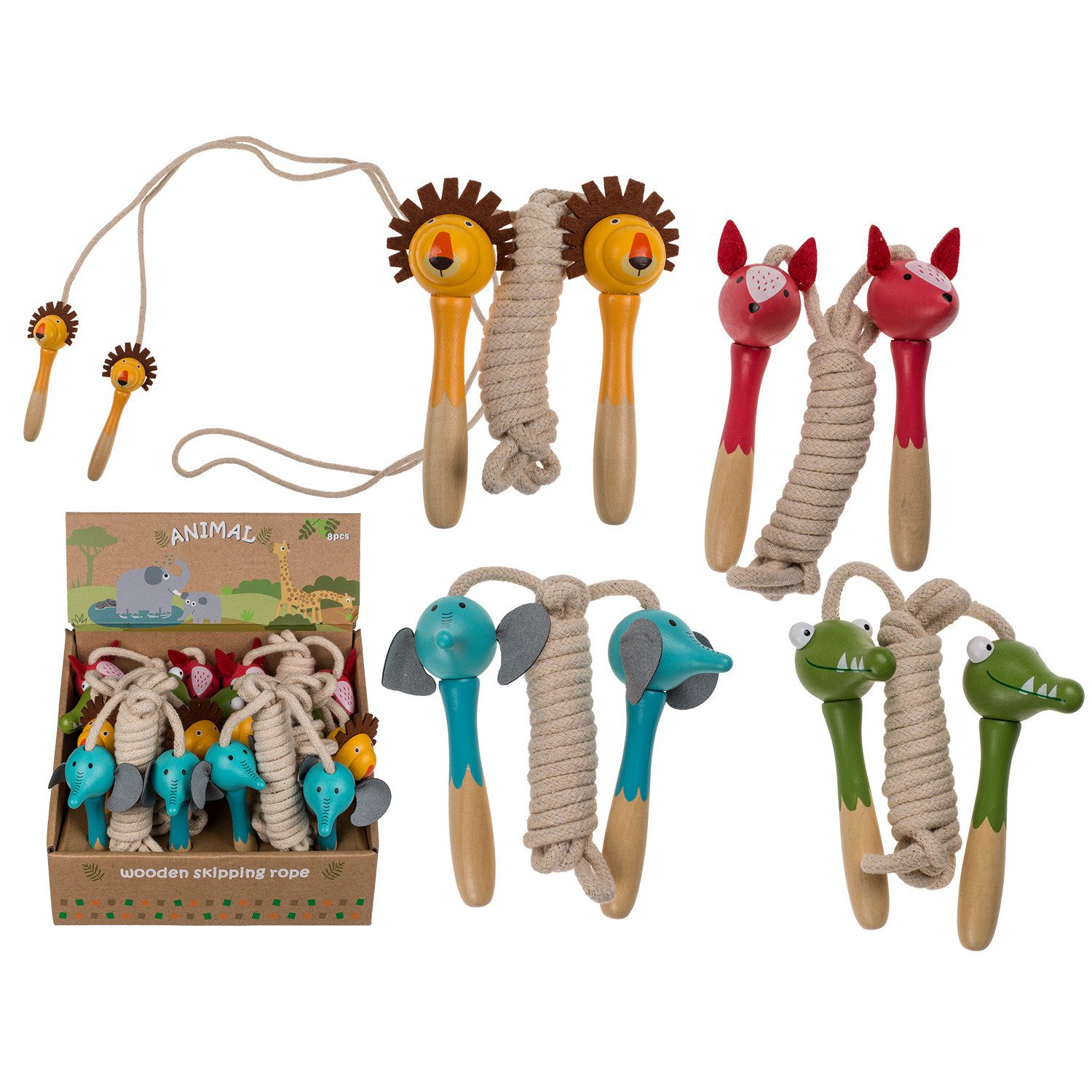 Springseil Holz-Springseil Tiere