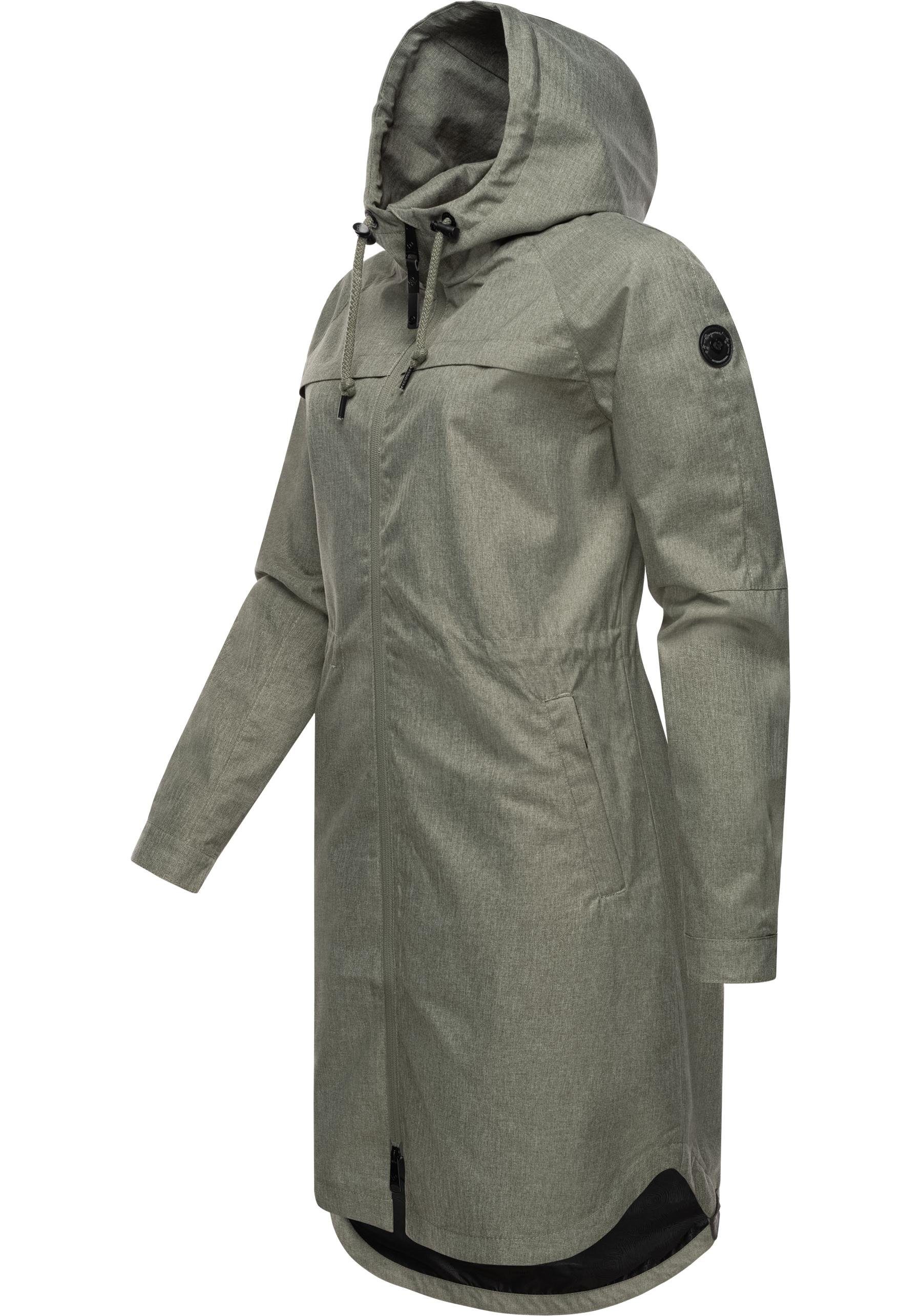Ragwear Outdoorjacke Belinka Wasserdichte lange und sehr leichte Übergangsjacke
