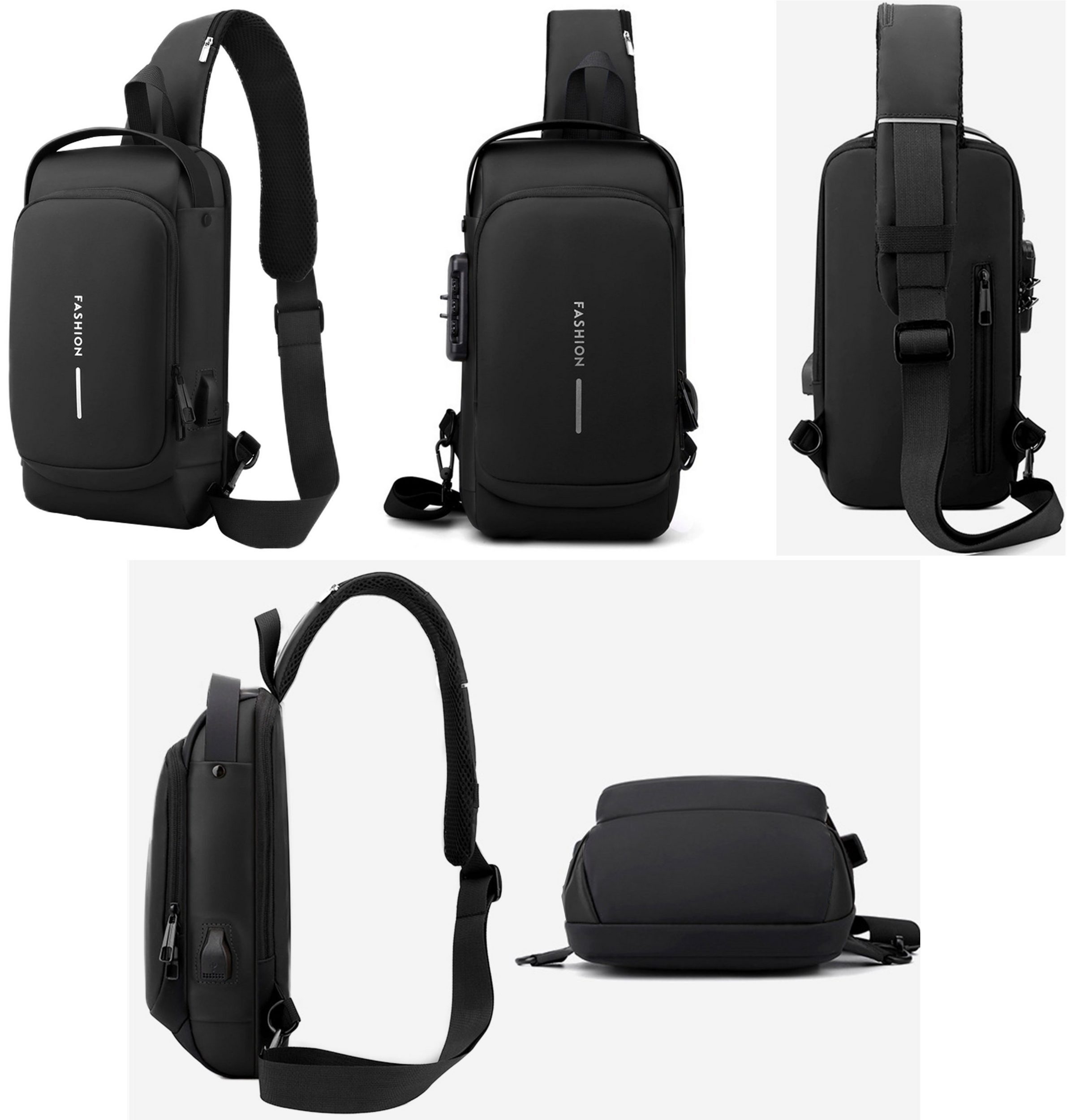 feinlux Schultertasche Schultertasche Brusttasche Sling Schulter Rucksack Rucksäcke Crossbody (Packung, Umhängetasche), für Outdoor Camping Reisen Wandern Radfa – Bild 4 von 5