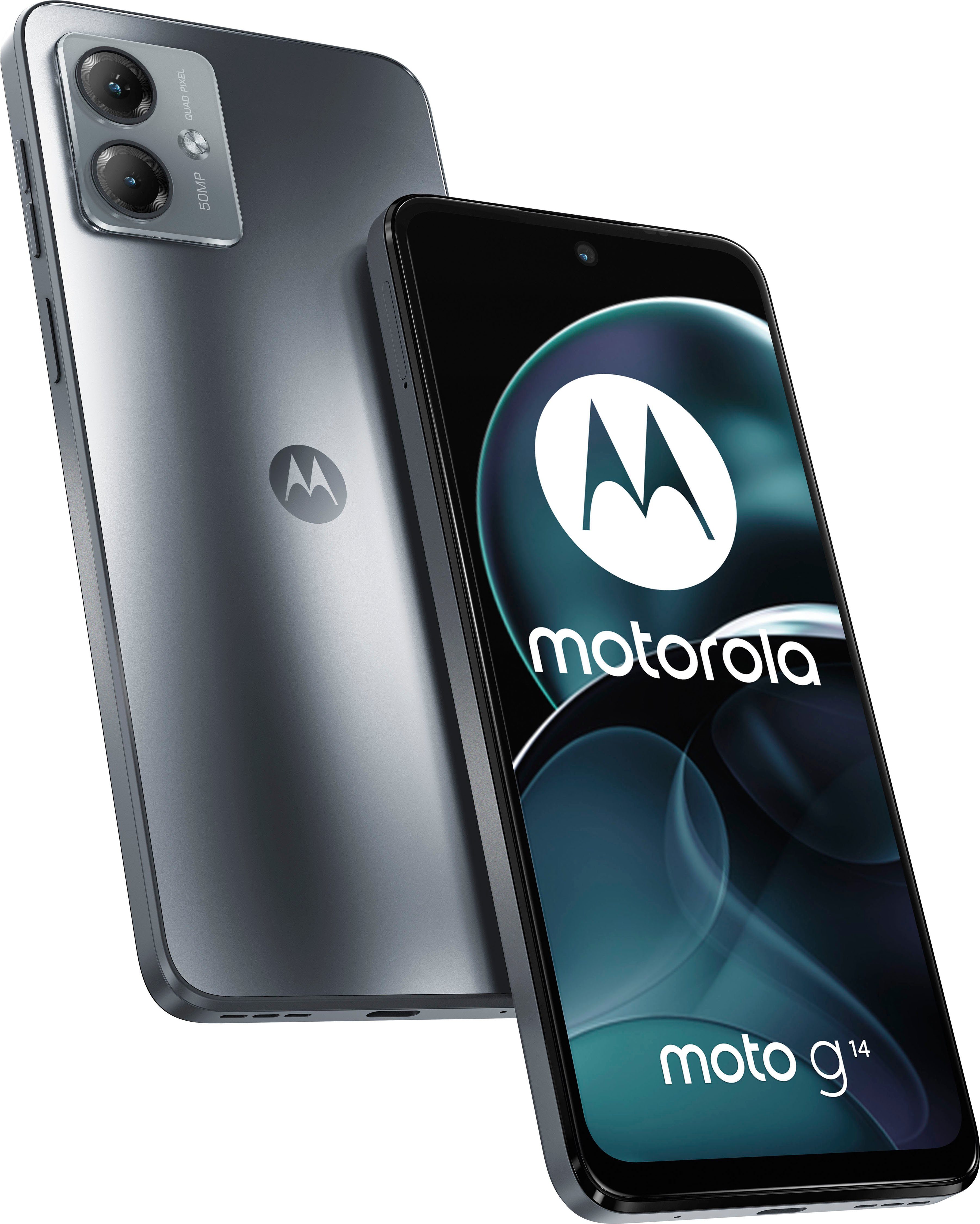 Motorola moto g14 Smartphone (16,51 cm/6,5 Zoll, 128 GB Speicherplatz, 50 MP Kamera) Steel Grey