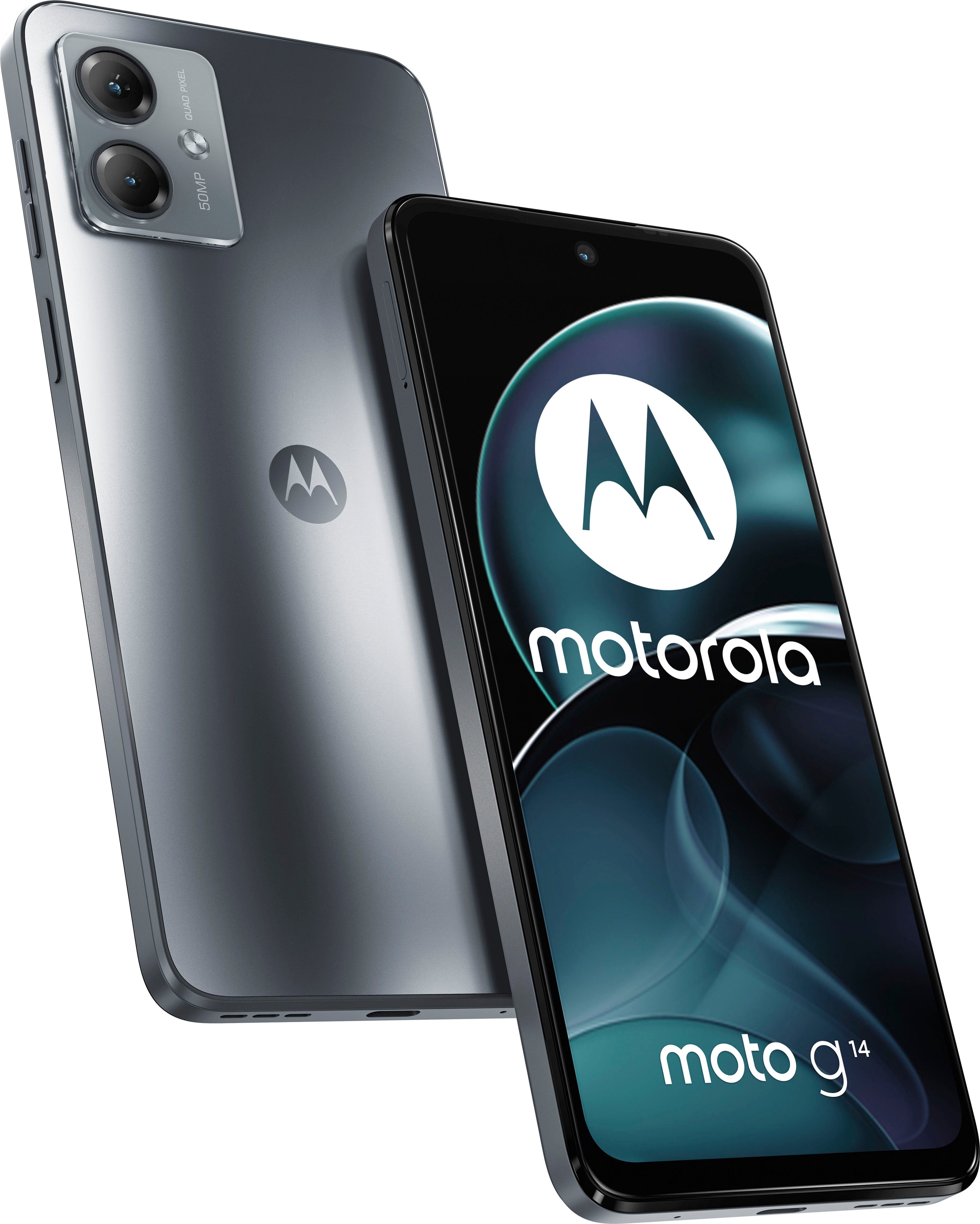 (16,51 Smartphone cm/6,5 moto 50 g14 Speicherplatz, 128 GB Steel Grey Motorola Kamera) Zoll, MP