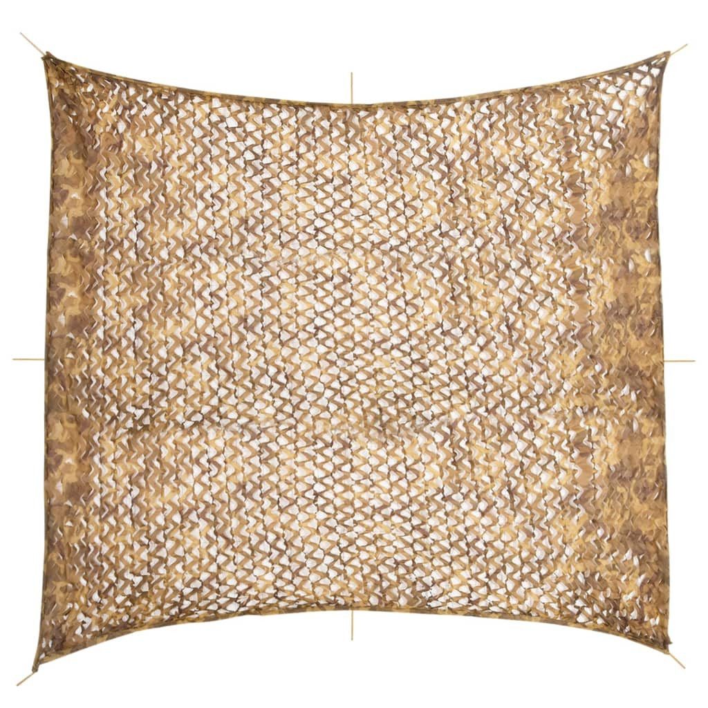 Sonnensegel 416 x 402 cm Tarnnetz mit Aufbewahrungstasche 416x402 cm Sandfarbe