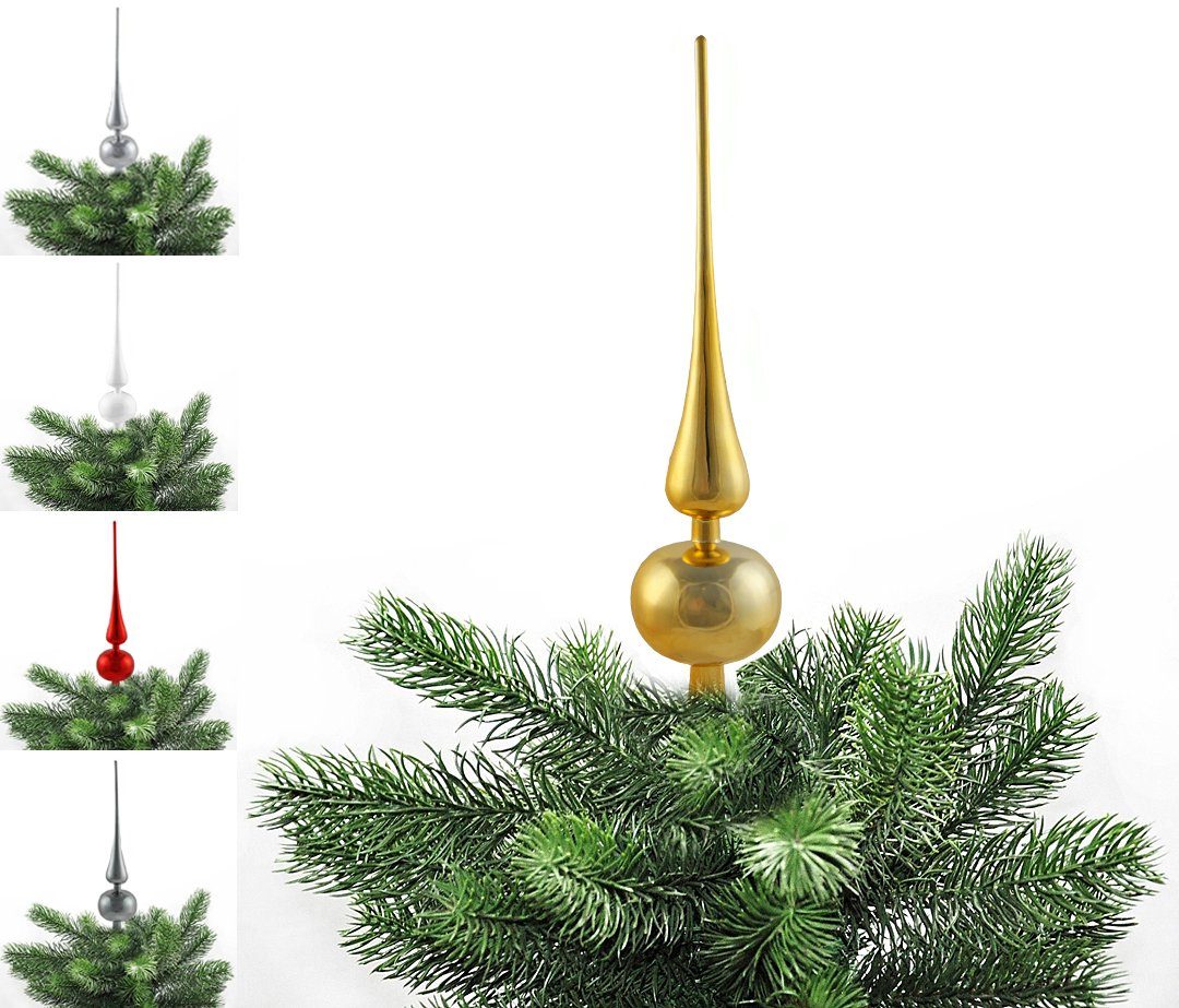 JACK Christbaumspitze JACK Kunststoff Christbaumspitze Spitze Höhe 28cm Ø 6cm Weihnachtsbaum, bruchsicherer Kunststoff in schöner Optik Gold