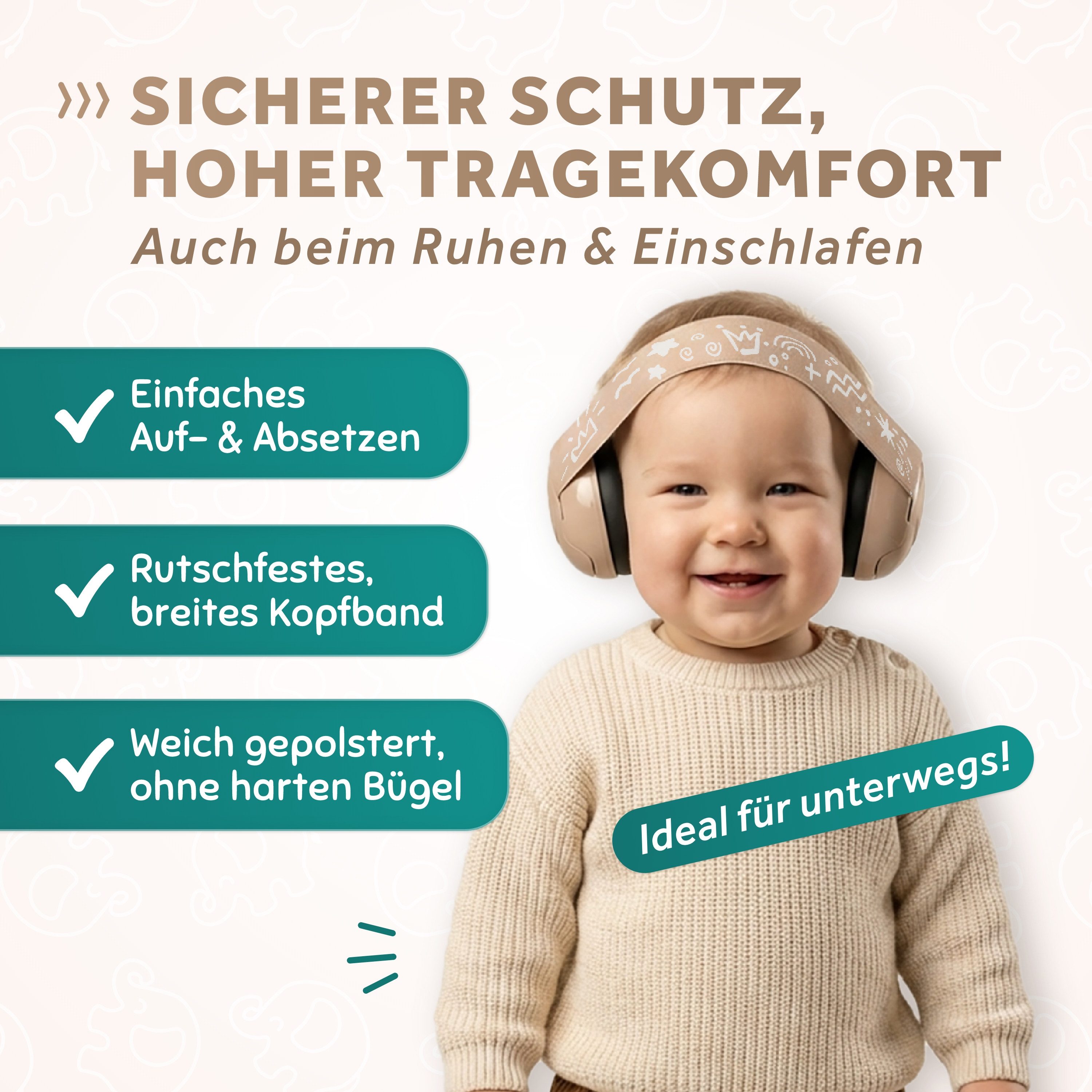 Schallwerk Kapselgehörschutz Mini+ Gehörschutz Baby, Lärmschutz Ohrenschützer Babys & Kleinkinder, (Ohrenschutz für Babys & Kleinkinder, mit verstellbarem Kopfb – Bild 5 von 5