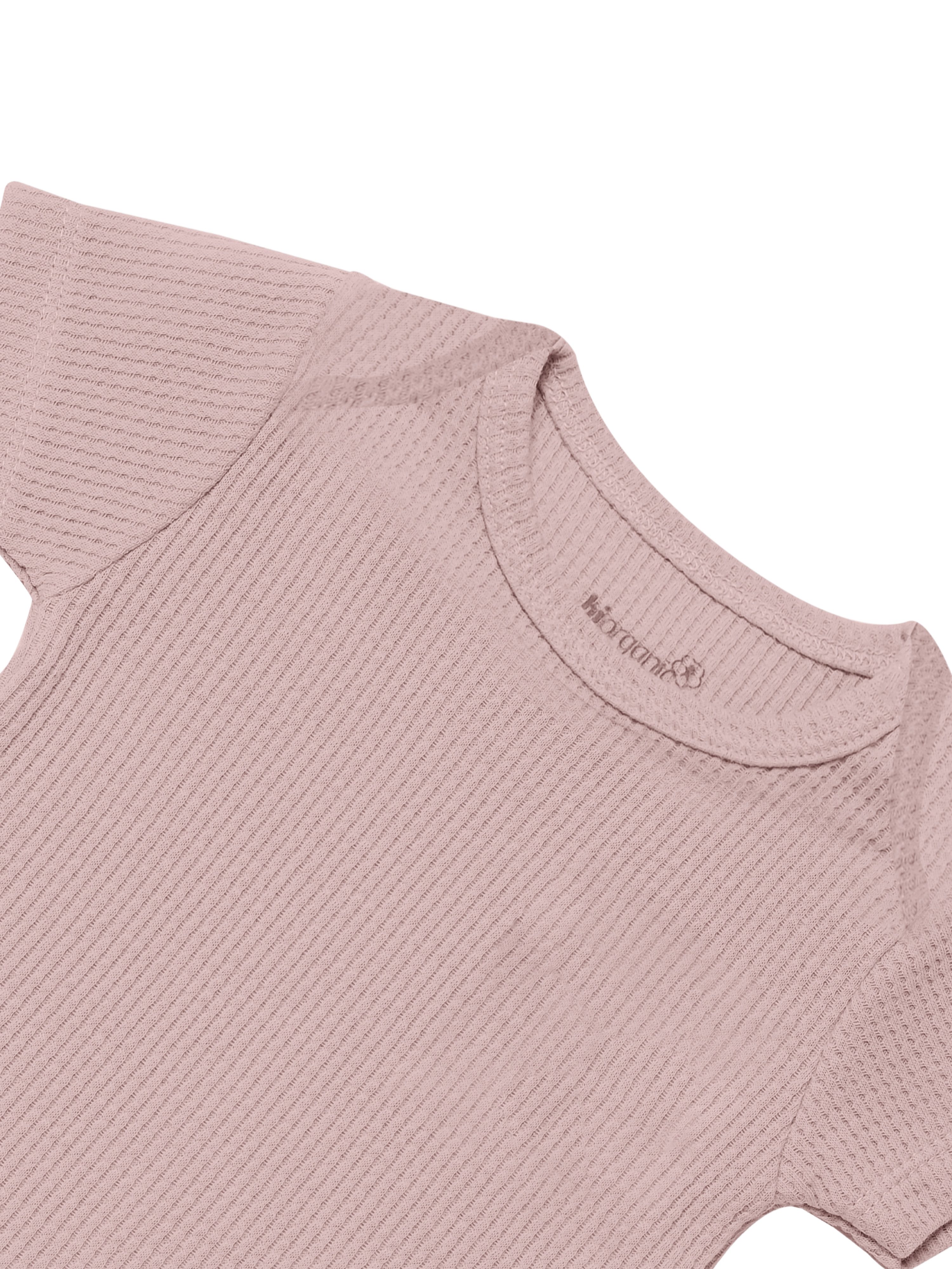 biorganic Kurzarmbody Waffle (3er Pack) Mehrfarbig Unisex, Baby Body für Jungen und Mädchen (Set, 4-tlg., 3er-Pack Bodys & 1 Beutel) Waffelmuster, Bio-Baumwolle, Größe 56 - 86