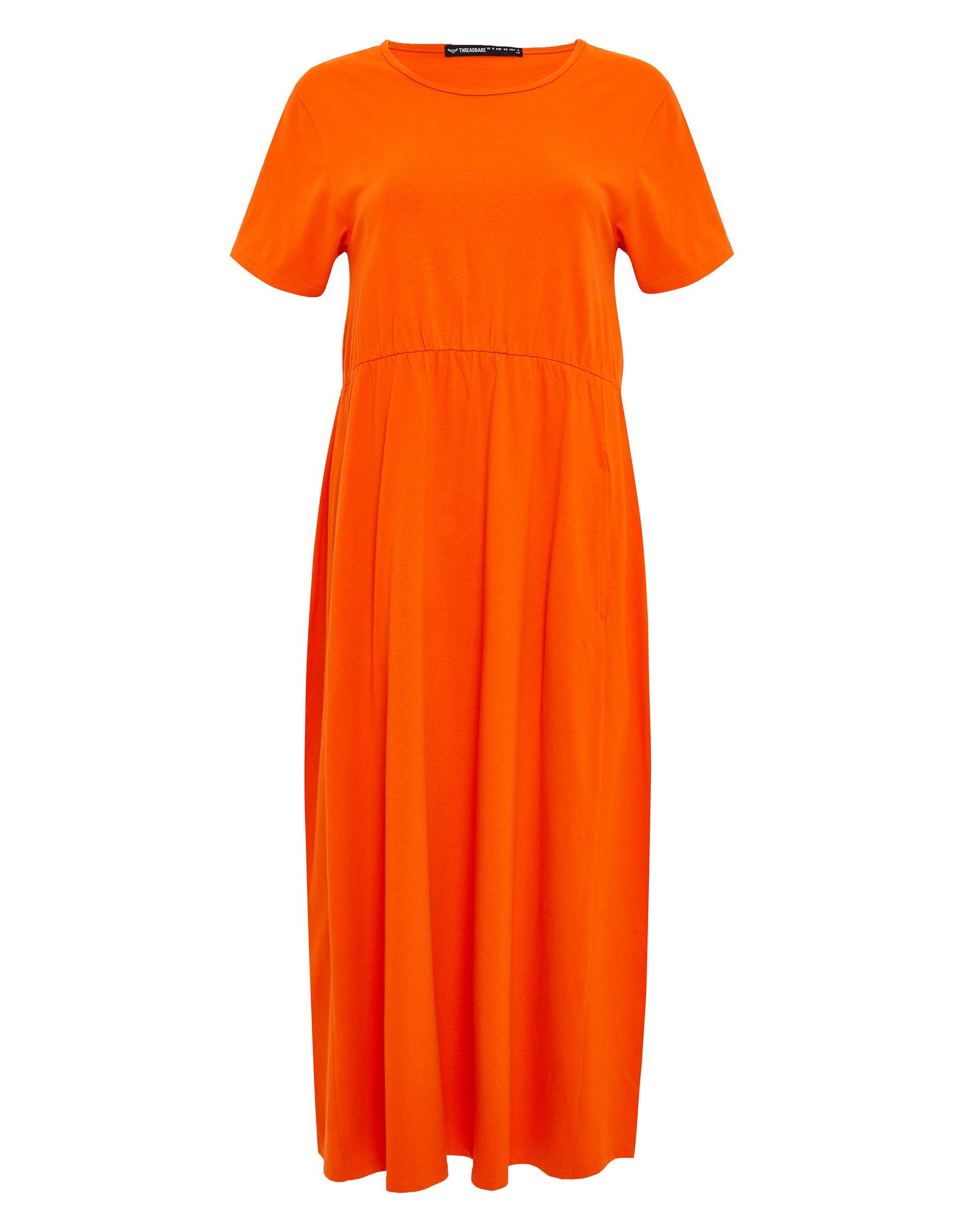 Threadbare W/Pockets Midi Dress Orange Sommerkleid Danni Smock THB