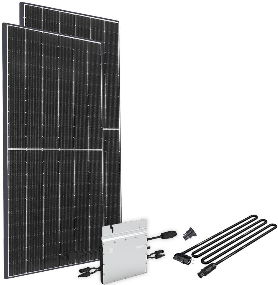 offgridtec Solaranlage Solar-Direct 830W Anschlusskabel, ohne HM-800, Monokristallin, 415 Halterung Schukosteckdose, 10 W, m
