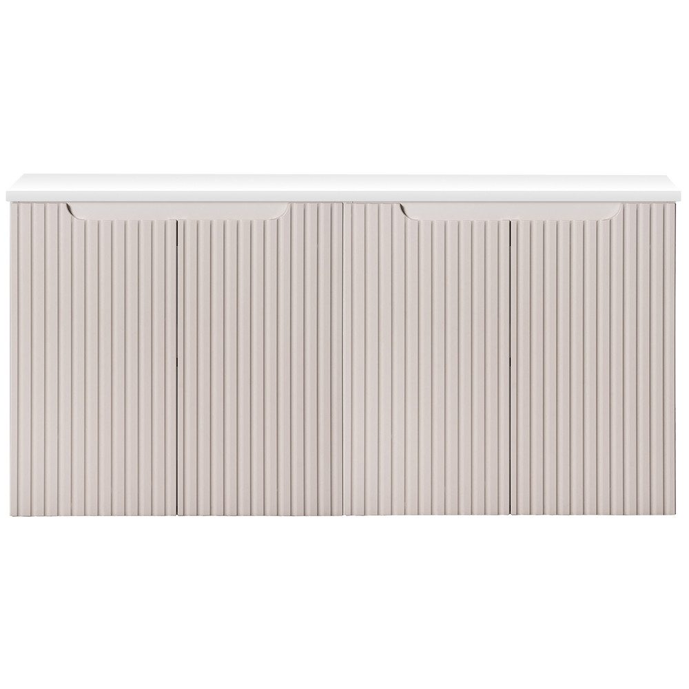 Lomadox Waschbeckenschrank NEWPORT-56-CASHMERE Waschtischunterschrank 120cm, kaschmir & weiß