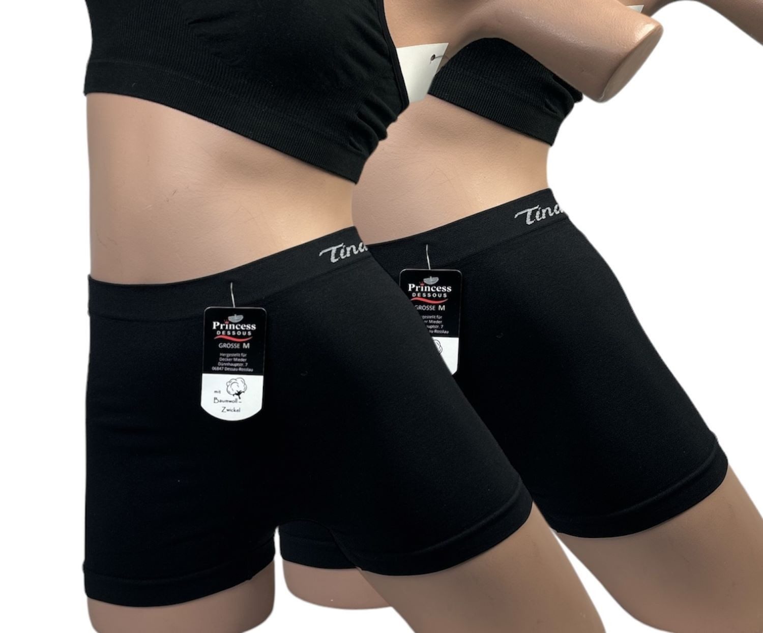 Dekker Panty Damen Boxershort Panty Hipster Seamless/Nahtlos Gr. M bis XXL (Packung, 2 Stück) mit Logo auf dem Taillenbund