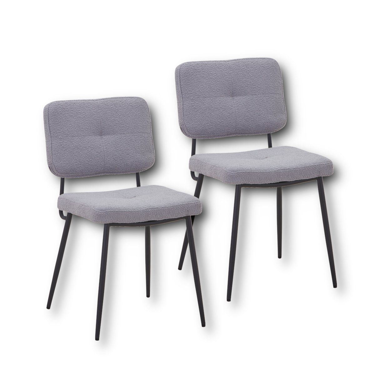 HOOZ Esszimmerstuhl 2er Set Esszimmerstühle mit Rückenlehne, Teddystoff mit Metallbeinen (Set, 2 St), 2 oder 4 Stück
