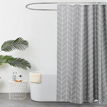 RefinedFlare Duschvorhang Wasserdichter langer Duschvorhang mit grauem geometrischem Muster (1-tlg)