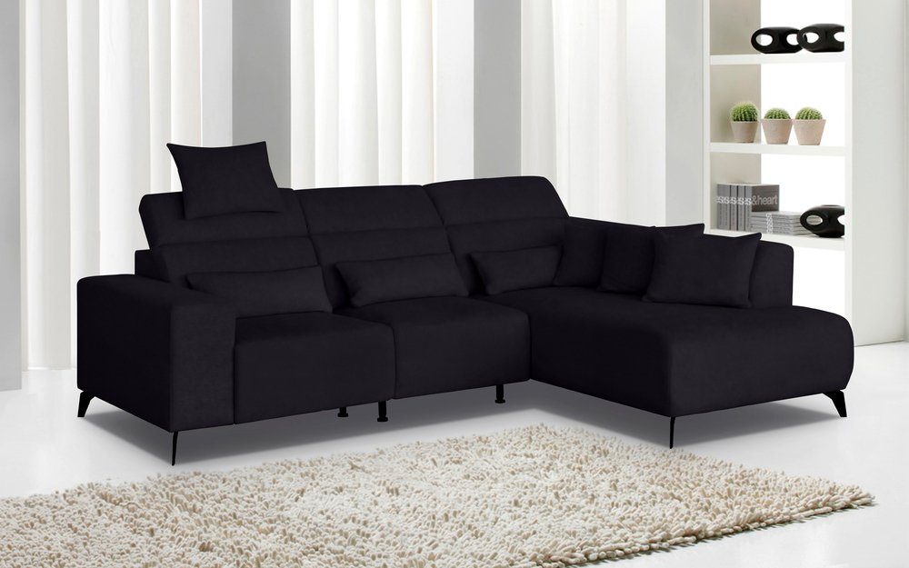 Stylefy Ecksofa Monsalve, L-Form, Eckcouch, Ottomane links oder rechts  bestellbar, inklusive Rückenteilverstellung, mit Kissen, frei im Raum  stellbar, Relaxfunktion