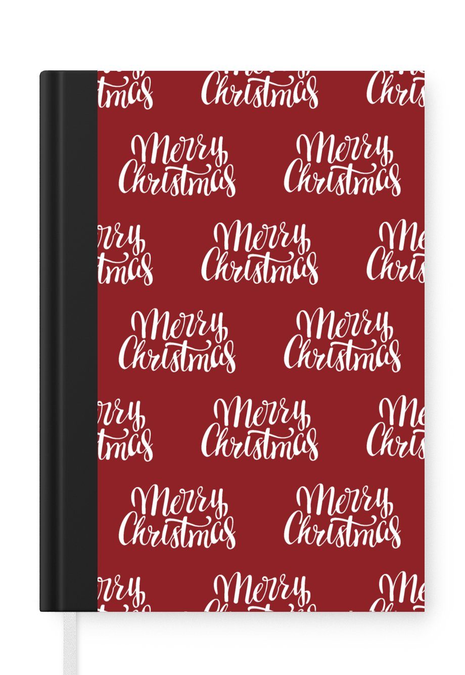 MuchoWow Notizbuch Zitate - Weihnachten - Muster - Rot - Weiß, Journal, Merkzettel, Tagebuch, Notizheft, A5, 98 Seiten, Haushaltsbuch