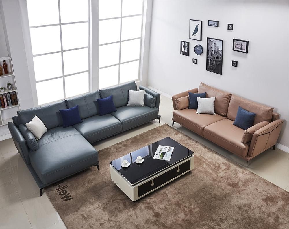 Xlmoebel Ecksofa Wohnlandschaft aus Leder mit L-Form und modernem Design, Hergestellt in Europa