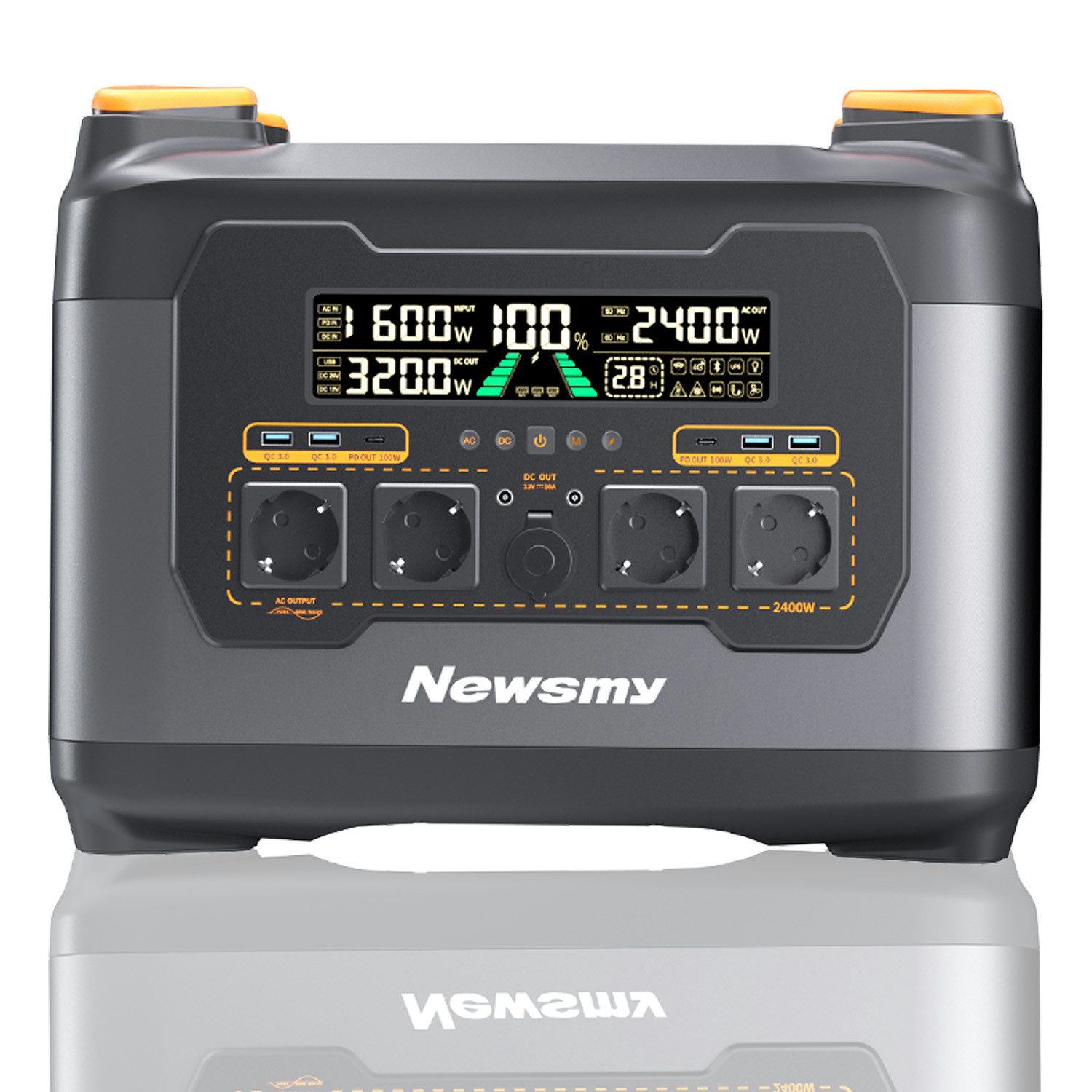 S2400M 2047,5 Wh LiMnFePO4-Akku, 2400 W, Ultra-Fast-Aufladen in 1 Std. Powerstation