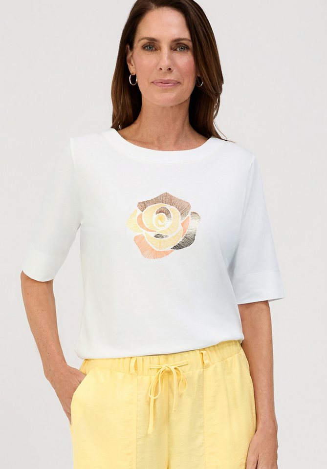 bianca Print-Shirt DINIA mit dezenten grafischem Blumen-Motiv