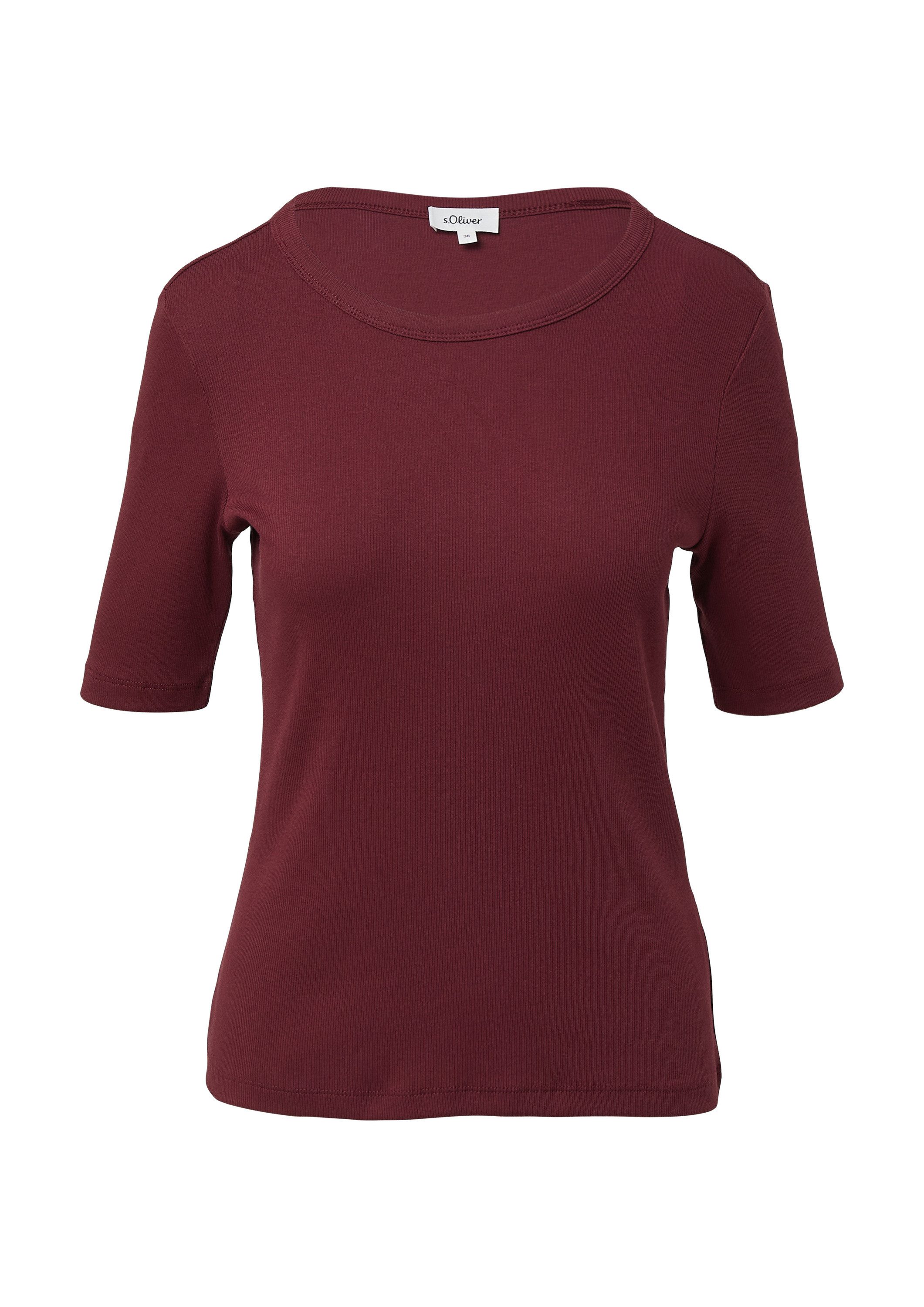 s.Oliver Kurzarmshirt T-Shirt Ripp-Shirt im Slim günstig online kaufen