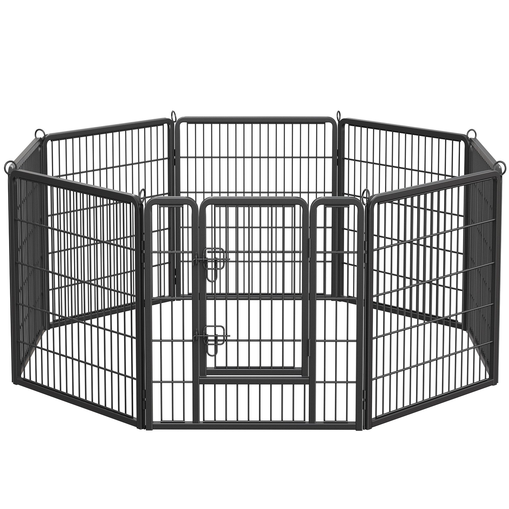 FEANDREA Freigehege, L/XL/XXL Welpenauslauf, 8 Platten DIY, Doppel-L-Schloss