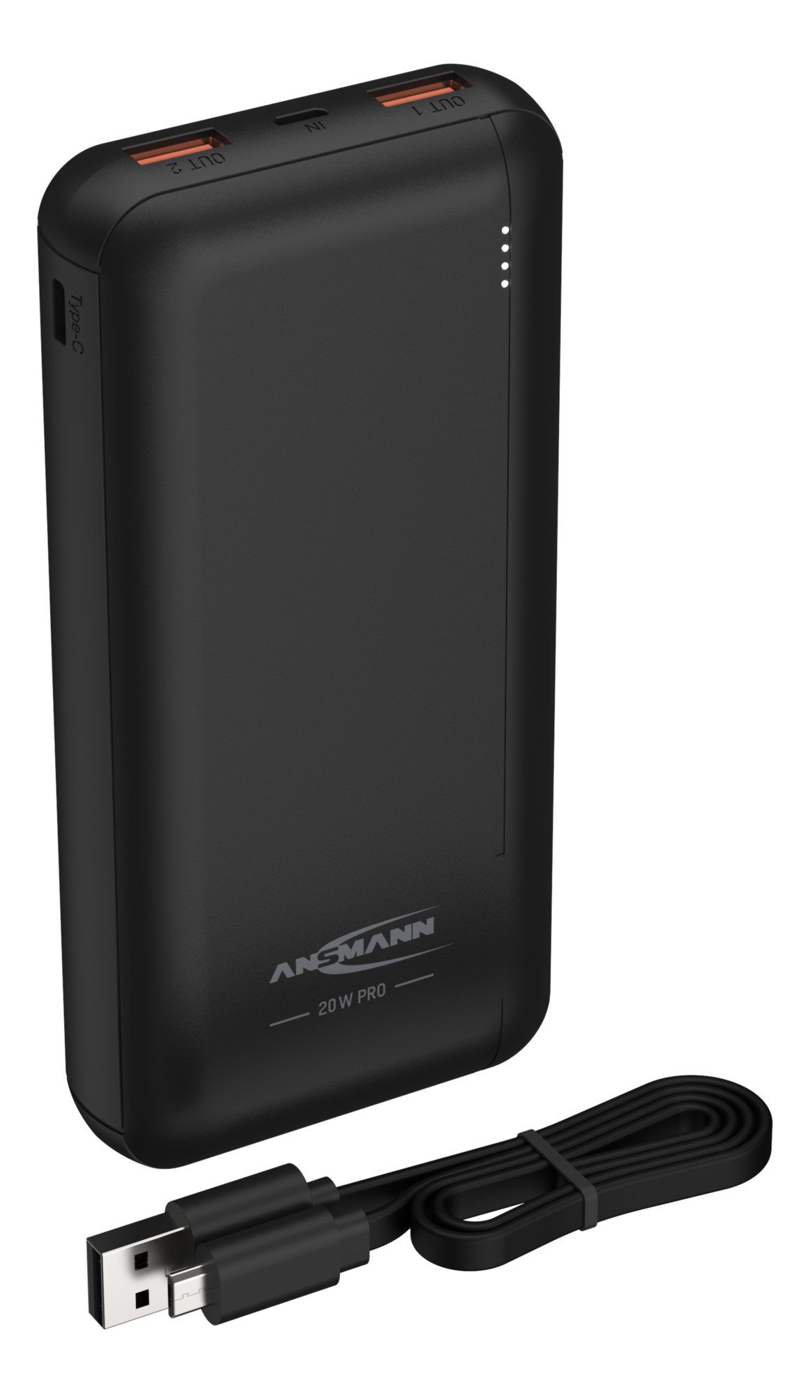 ANSMANN AG Powerbank 20000mAh, Schnellladefunktion 20W, 2 USB & 1 USB Type-C Port Powerbank 20000 mAh (3.7 V)