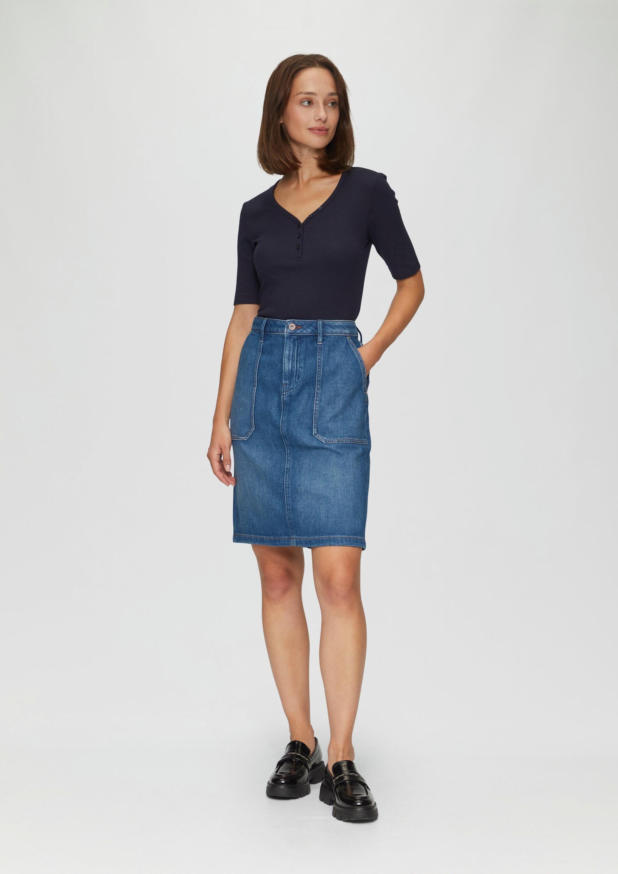 s.Oliver Minirock Rock Kurzer Jeansrock mit aufgesetzten Taschen