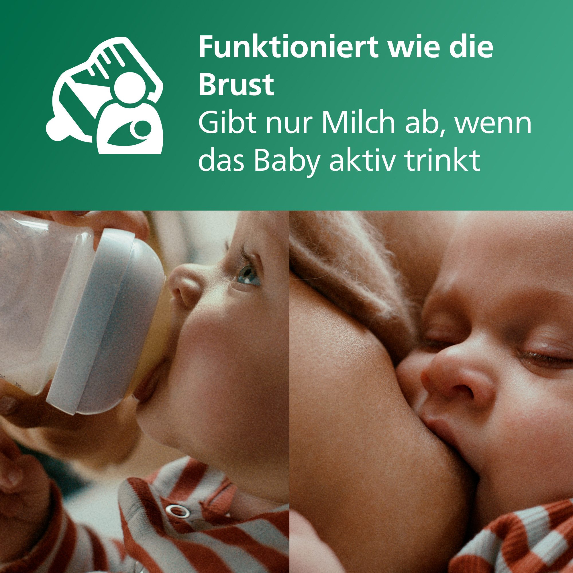 Philips AVENT Babyflasche Natural Response Starter-Set Glas für Neugeborene SCD878/11, 3 Flaschen aus Glas und ultra soft Schnuller