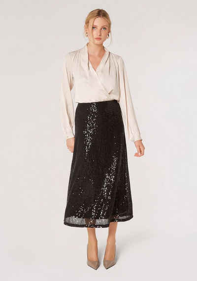 Apricot Midirock Sequin Sparkle Midi Skirt (1-tlg) mit Pailletten