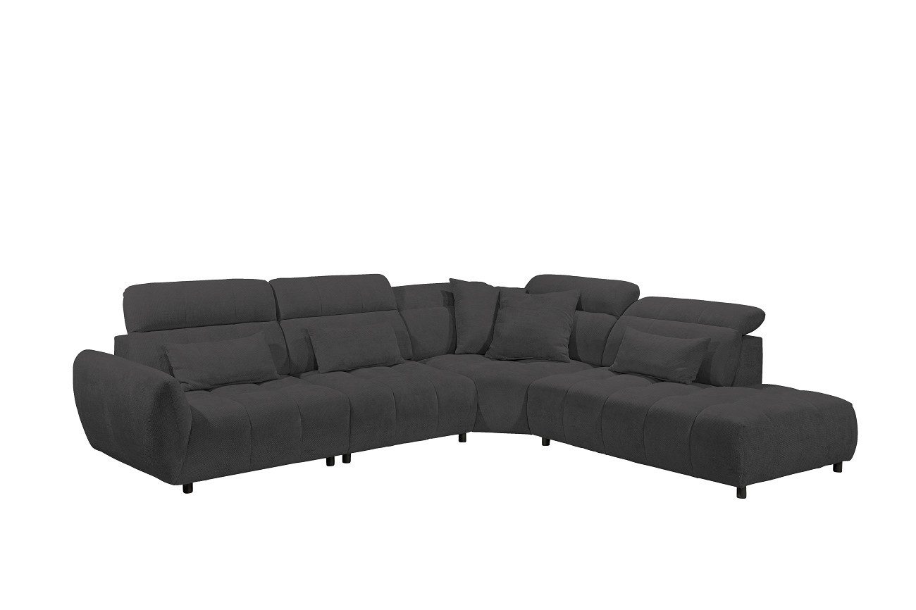 ED EXCITING DESIGN Ecksofa Franklin, mit verstellbaren Kopflehnen, frei im Raum stellbar, Nosagfederung