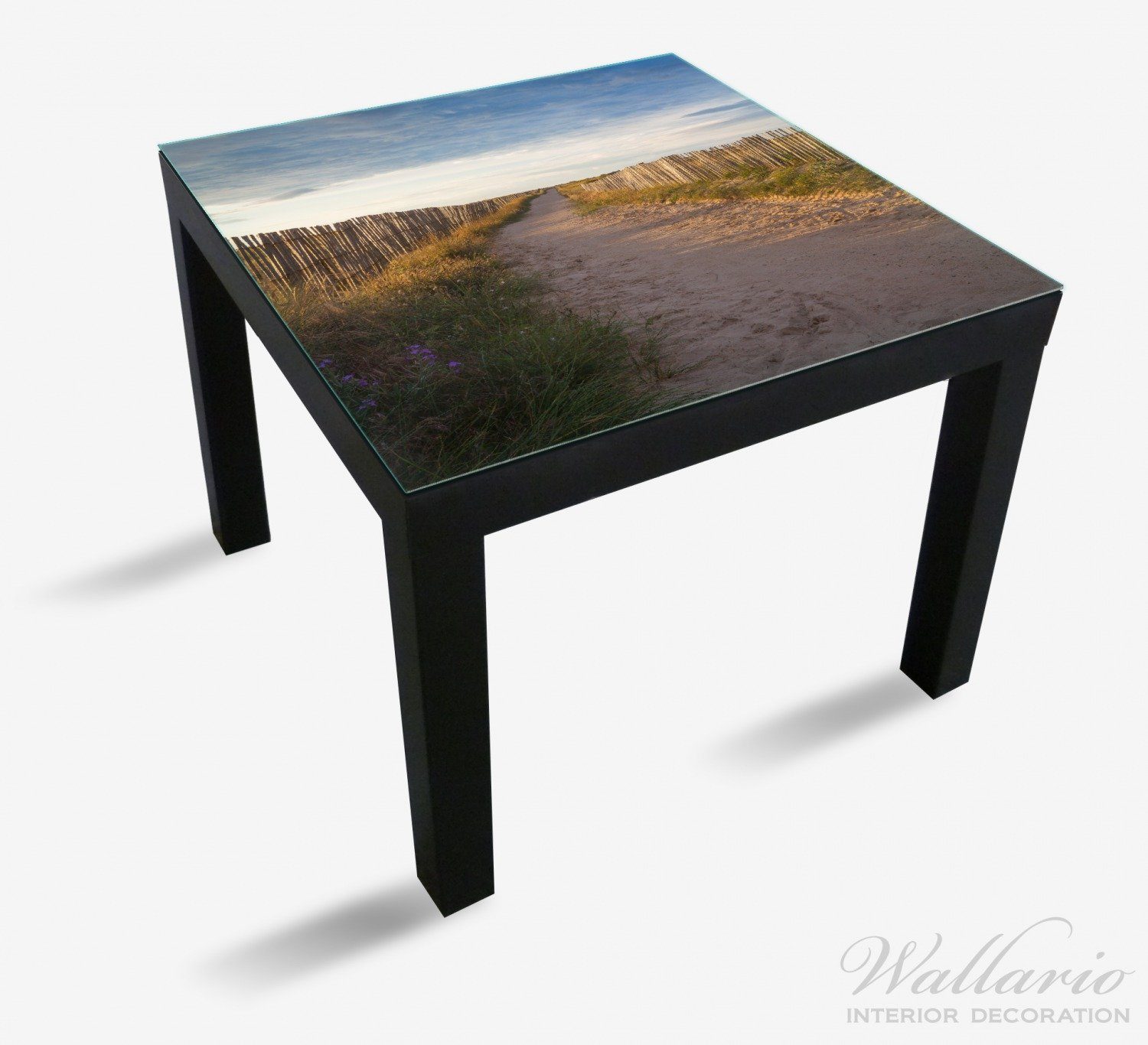 Wallario Tischplatte Sandweg an einem Frankreich, Lack für in (1 Tisch Bretagne St), Strand geeignet Ikea