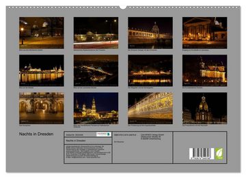 CALVENDO Wandkalender Nachts in Dresden (Premium, hochwertiger DIN A2 Wandkalender 2023, Kunstdruck in Hochglanz)