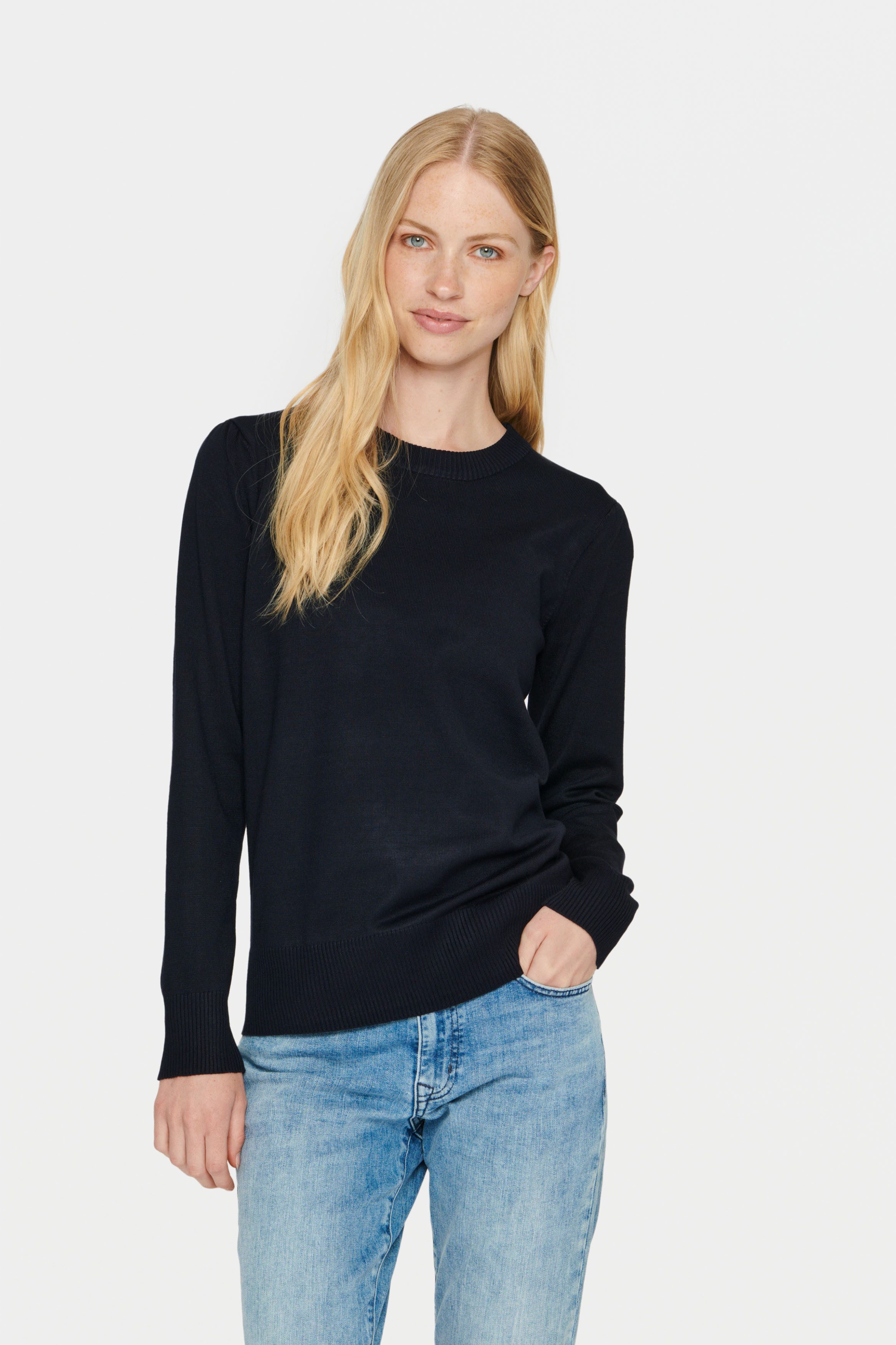 Saint Tropez Rundhalspullover MilaSZ Viskosemischung, Regular fit günstig online kaufen