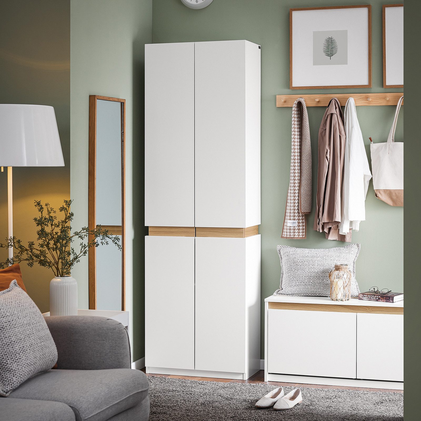 SoBuy Kleiderschrank KSB01 Hochschrank mit 2 günstig online kaufen