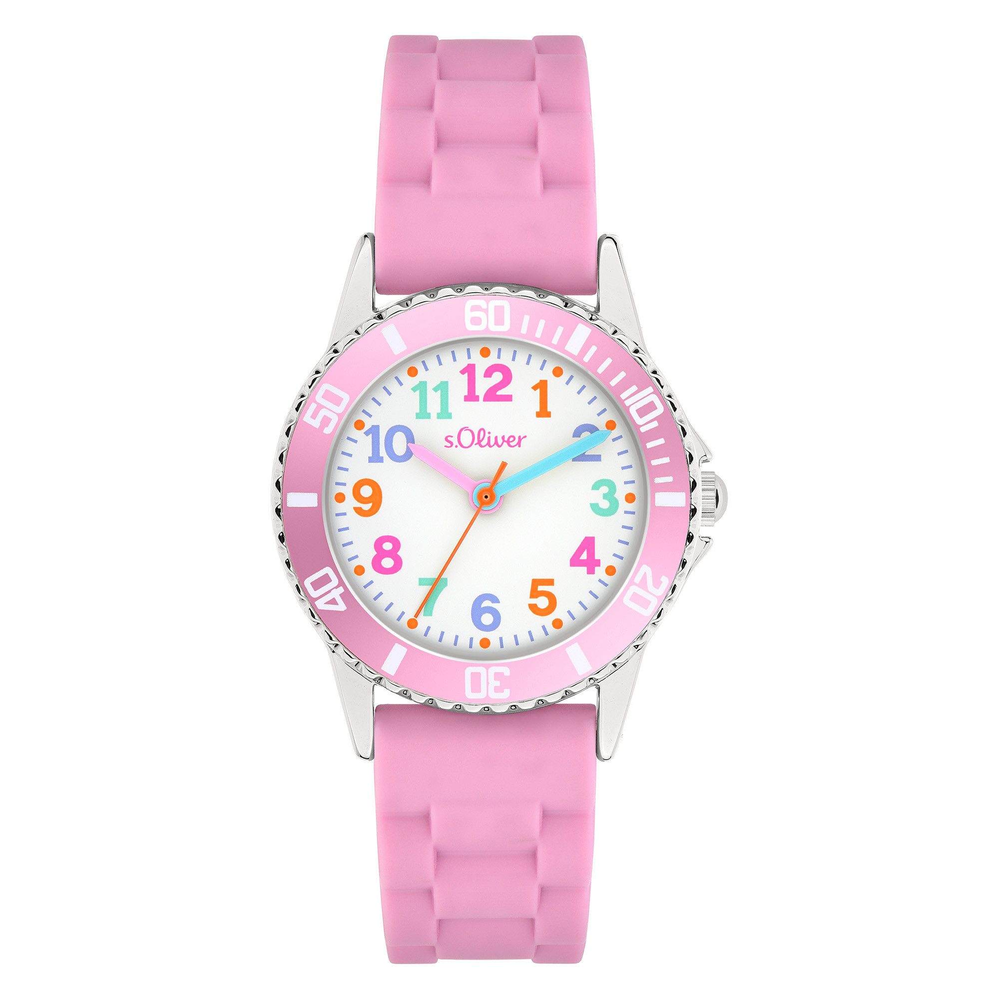 s.Oliver The Happy Time SO-4517-PQ, Armbanduhr, Silikonarmband, Kinderuhr, Mädchen, Jungen, analog