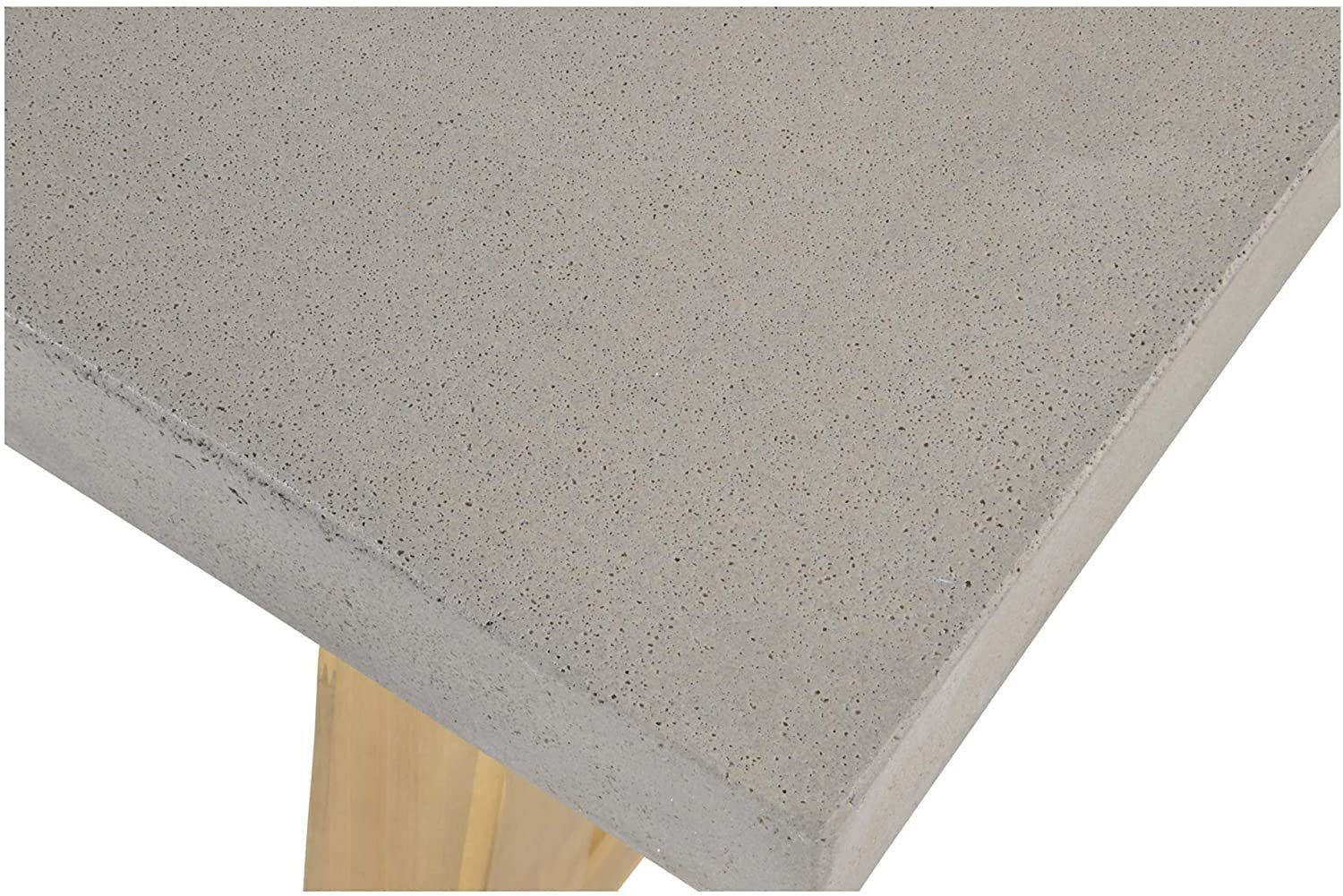 Lesli Living Gartentisch Gartentisch Esstisch Tafel 180x90x77 cm Akazie Holz Beton-Optik