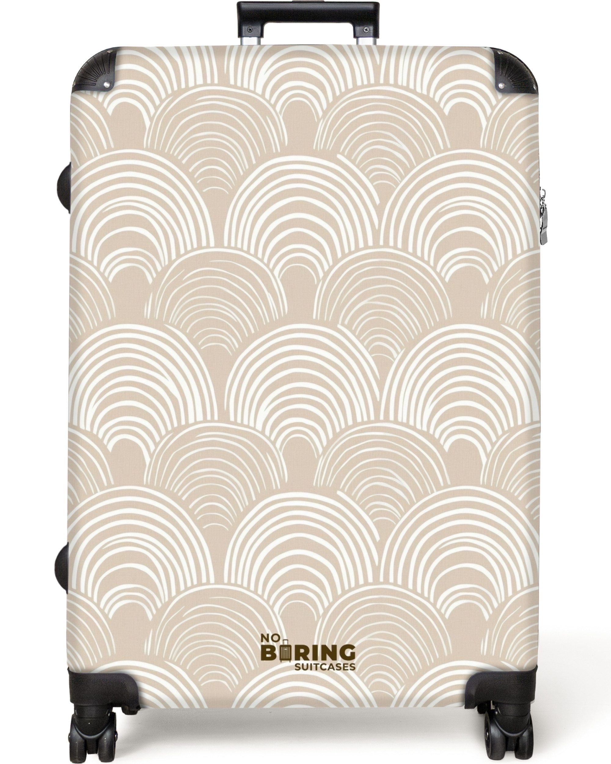 Hartschalen-Trolley Wellen - Textur - Beige 77 cm - 98 L