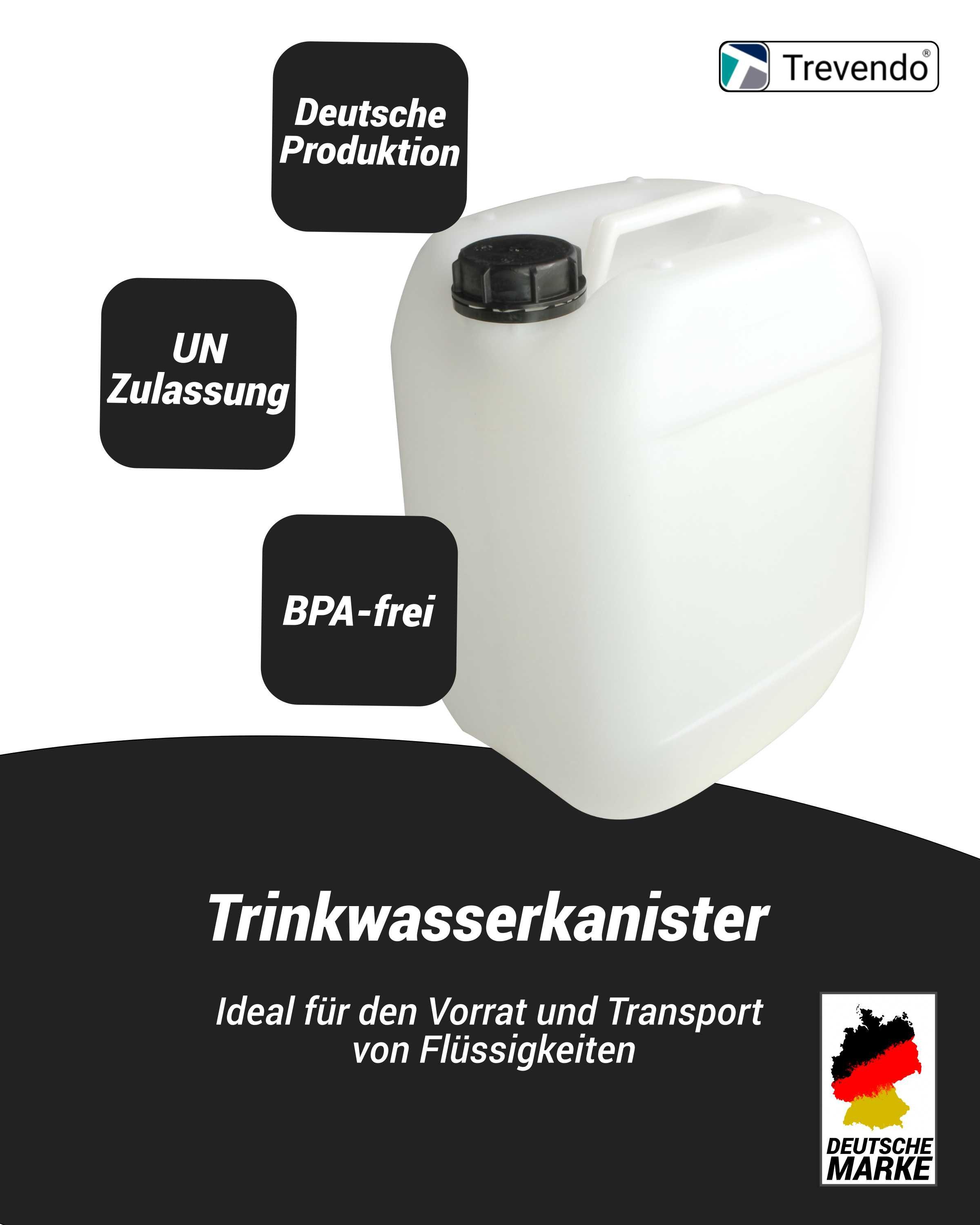 Trevendo Kanister 4er Set Kanister - lebensmittelecht - 10 Liter, Lebensmittelecht