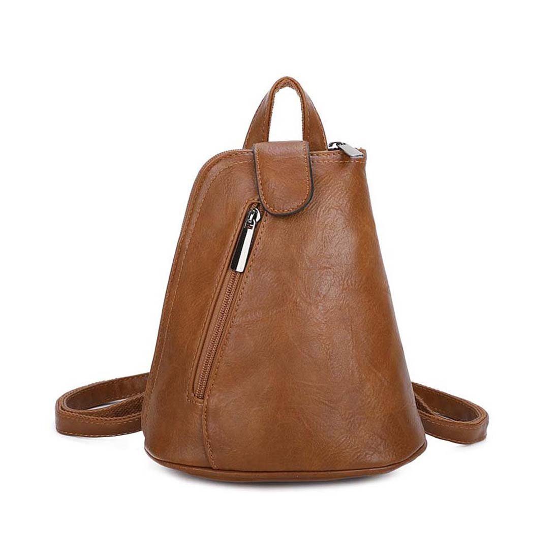 ITALYSHOP24 Rucksack Damen Tasche Crossover, tragbar / Handtasche Rucksack, kleiner Schultertasche Cognac Umhängetasche