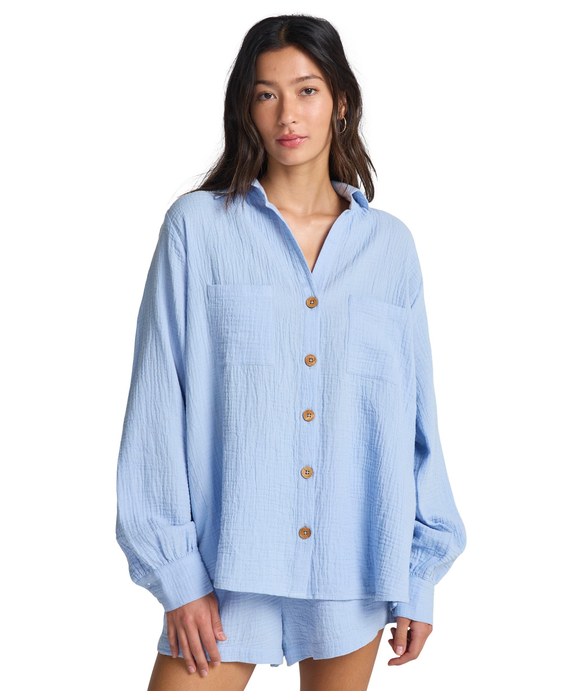 Billabong Hemdblusenkleid SWELL BLOUSE sportlicher Look, für Sportmode, Sommermode und Strandmode