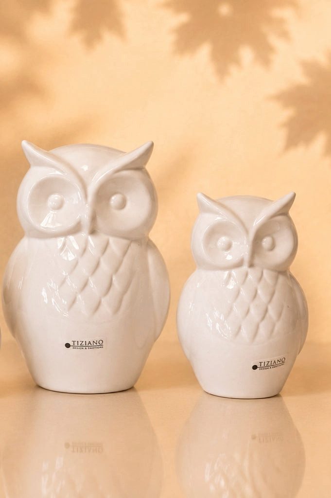 TIZIANO - DESIGN & EMOTIONS Dekofigur Deko Eule Aurelia creme-weiß