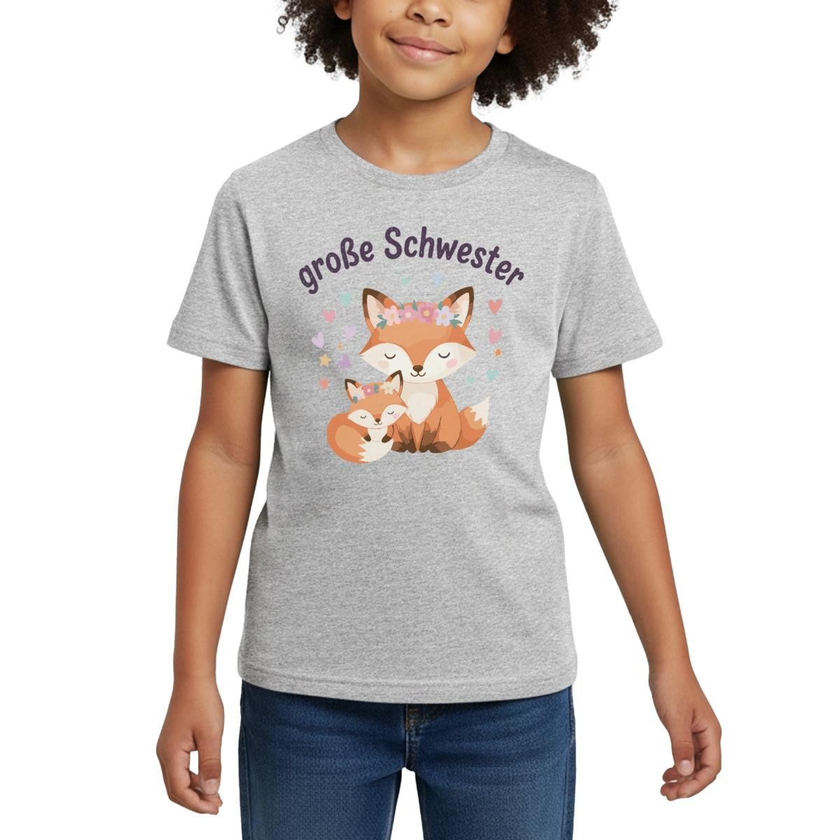 T-Shirt Große Schwester, Füchse Kinder T-Shirt