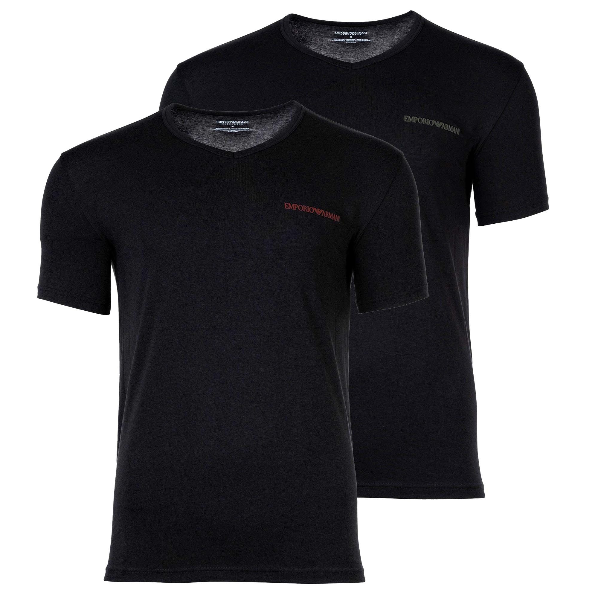 Emporio Armani T-Shirt Herren T-Shirt, 2er Pack - CORE LOGOBAND, V-Neck
