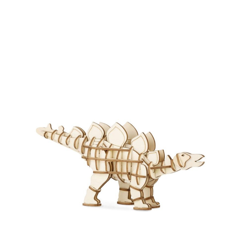 WestCraft 3D-Puzzle geschicktes 3D Holz Tier Puzzle für Klein & Groß, Dino Stegosaurus, 107 Puzzleteile, viele Teile, Spaß mit Dinosaurier Mammuth Gorilla Seepferdchen & Co