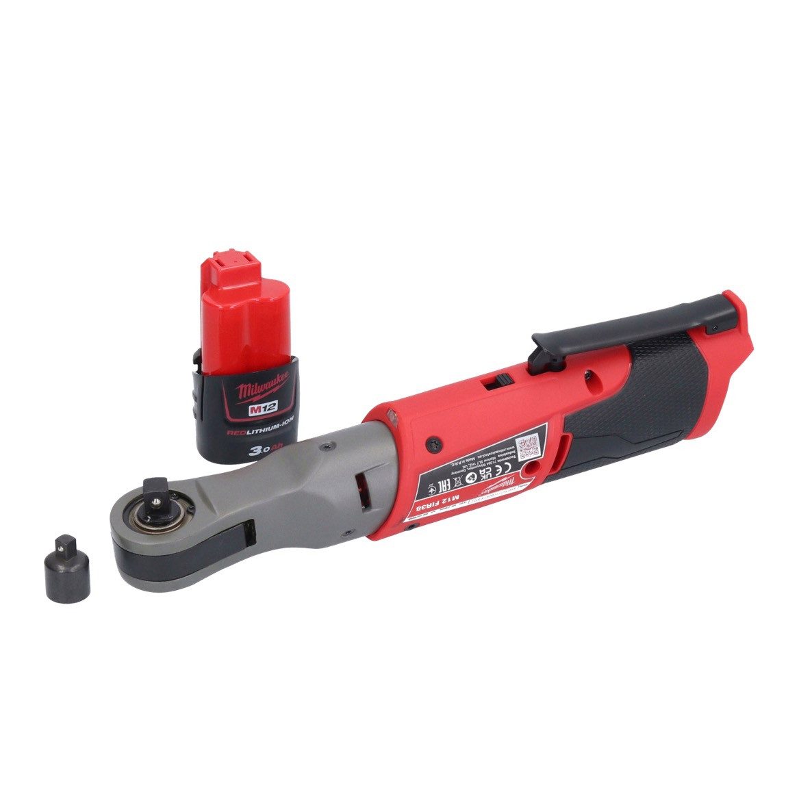 Milwaukee Umschaltknarre M12 FIR38-301 Akku Ratsche 12 V 75 Nm 3/8" 1/4" + 1x Akku 3,0 Ah