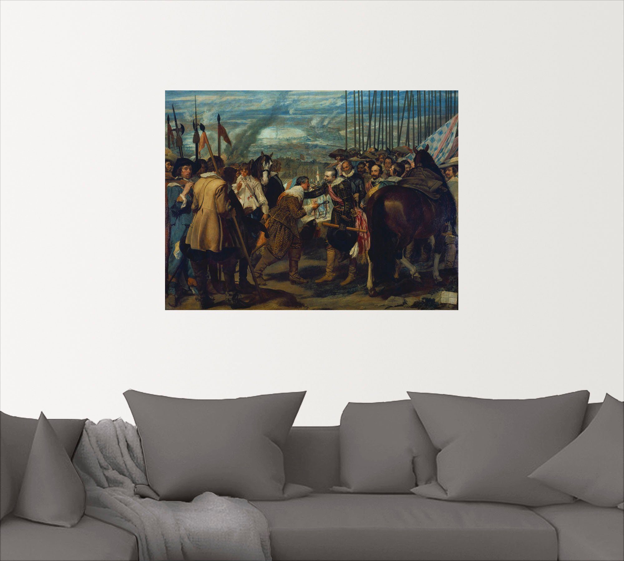 Artland Wandaufkleber Wandbild Die Übergabe versch. Leinwandbild, Poster von (1 St), Gruppen in Größen Breda. & oder Familien 1634/1635, als
