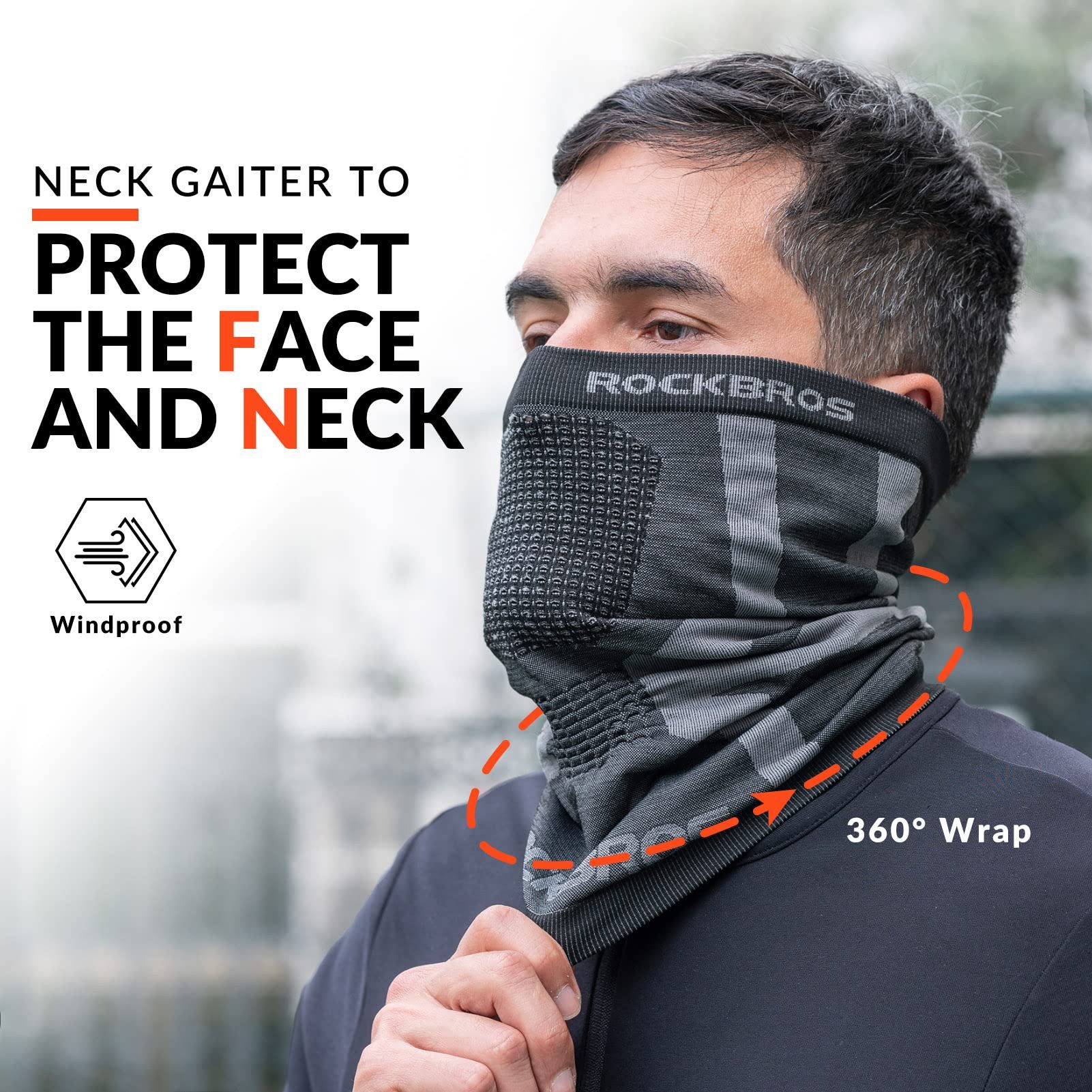 ROCKBROS Sturmhaube Winter, Skimaske & Multifunktionstuch, Warmes Nackenwärmer für Ideal Perfekt für Wintersport