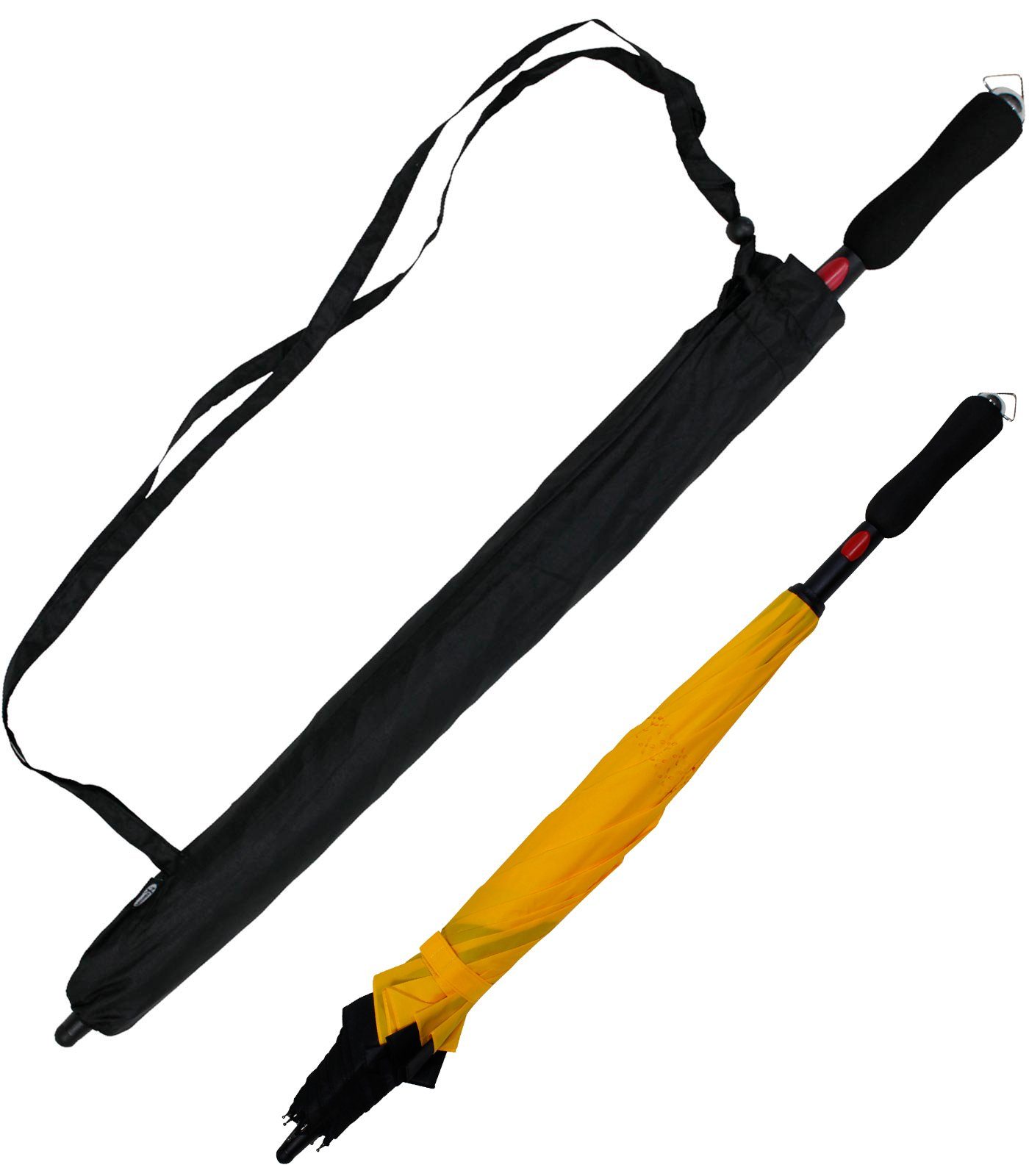 iX-brella Langregenschirm Reverse-Schirm zu schwarz-gelb öffnen umgedreht umgedreht - Automatik, mit